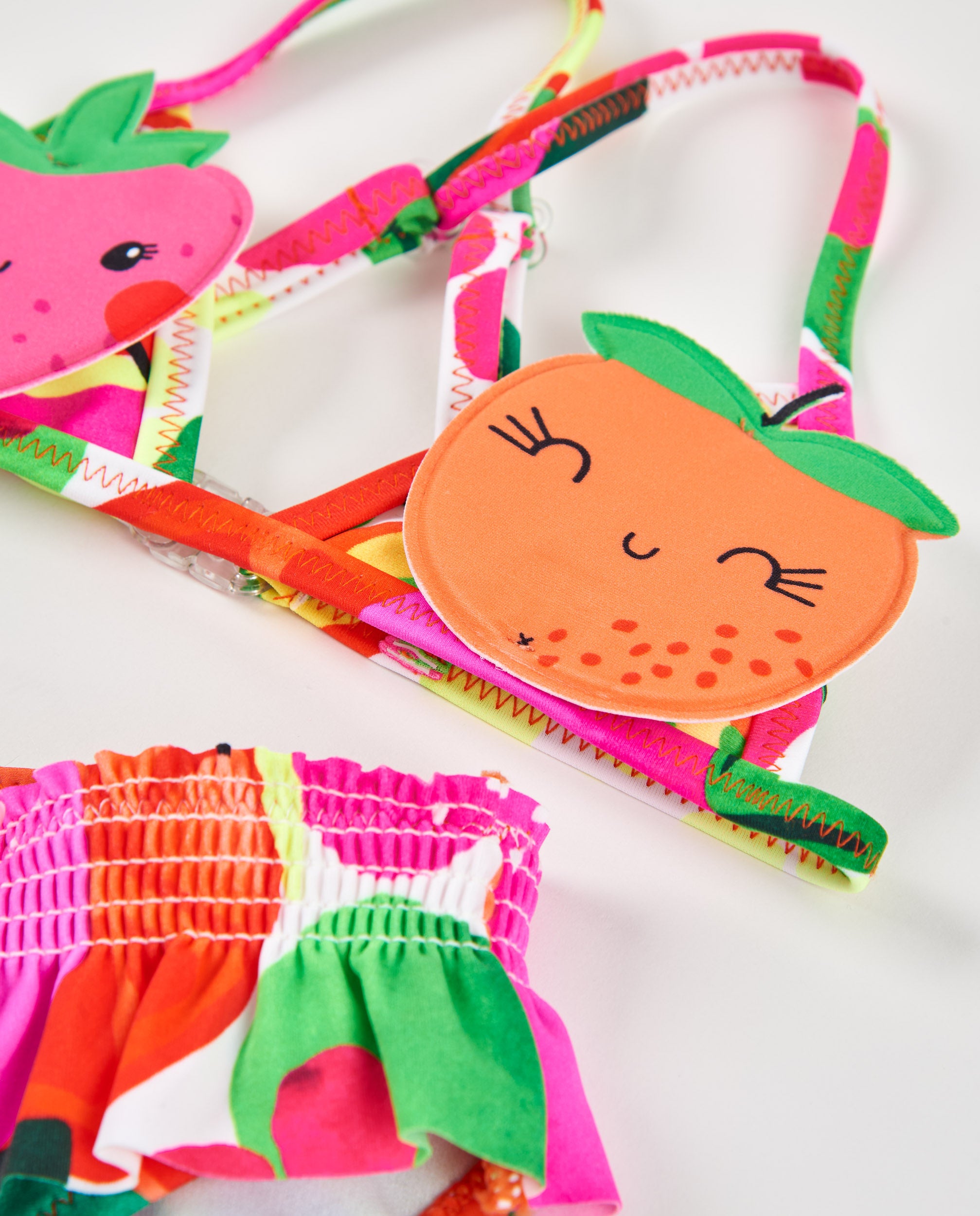 TucTuc Costumi bikini bambina rosa frutta due pezzi