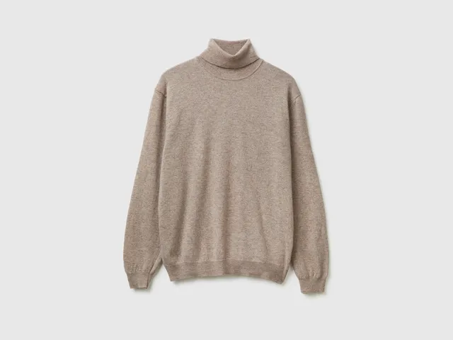 United Colors of Benetton Maglione dolcevita lana merino grigio