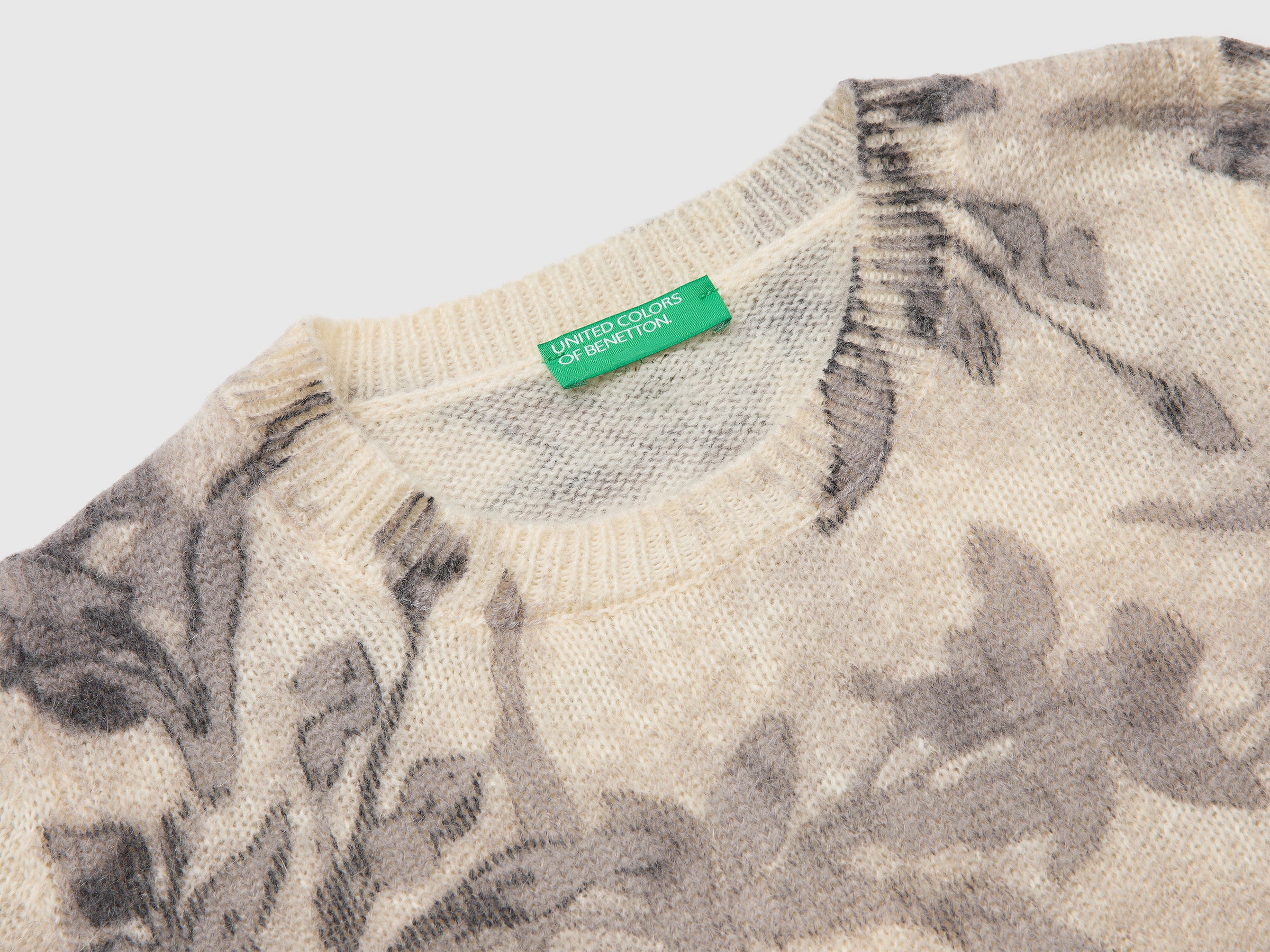 United Colors of Benetton Maglione mohair fiori M lana calda