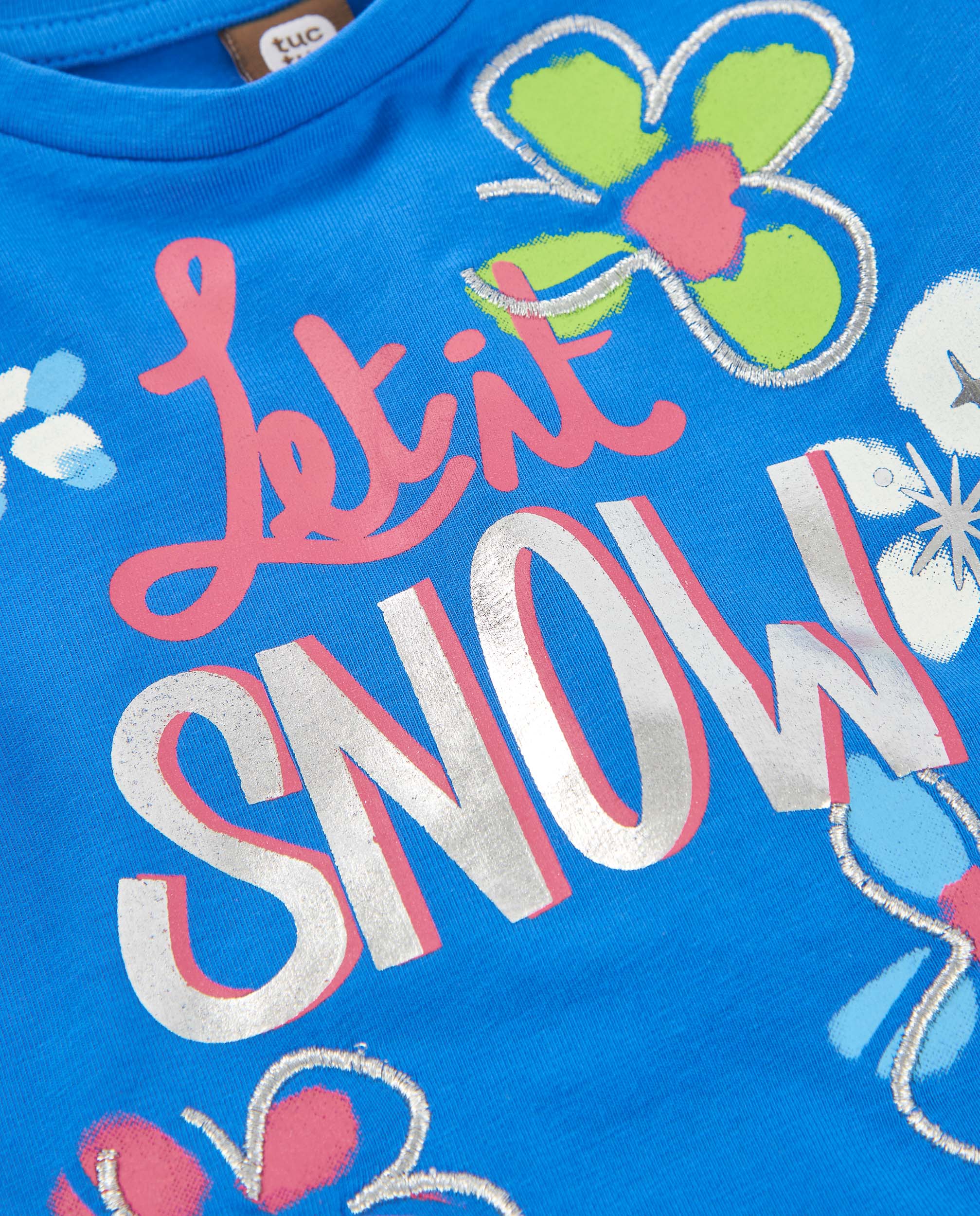 TucTuc Magliette Maglia Bambina Blu Fiori