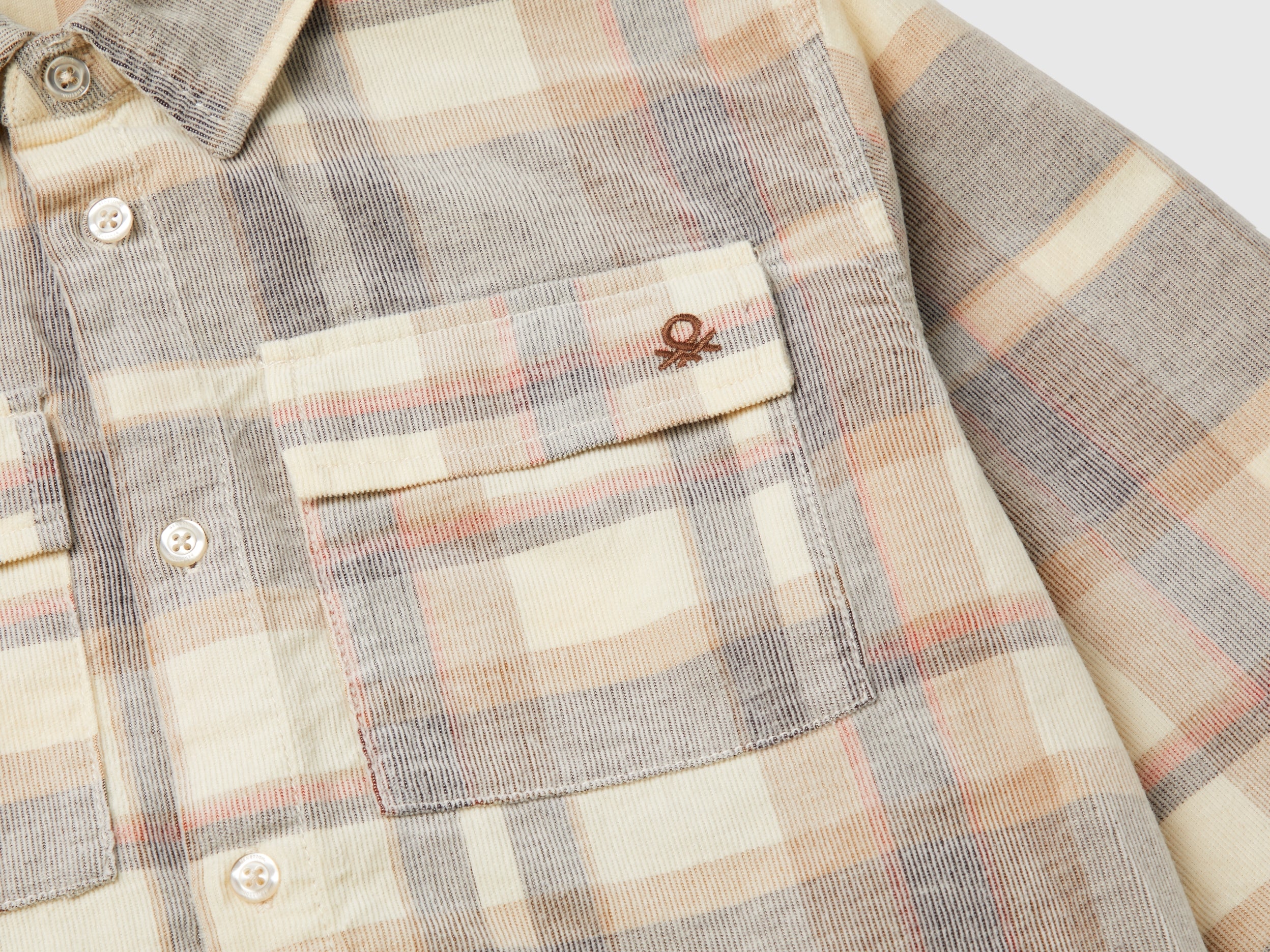 United Colors of Benetton camicia velluto tartan cotone M
