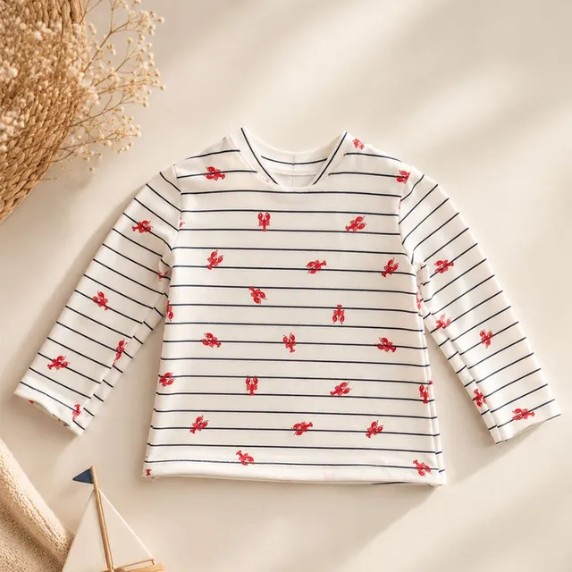Petite Citrouille Homards t-shirt maniche lunghe cotone blu