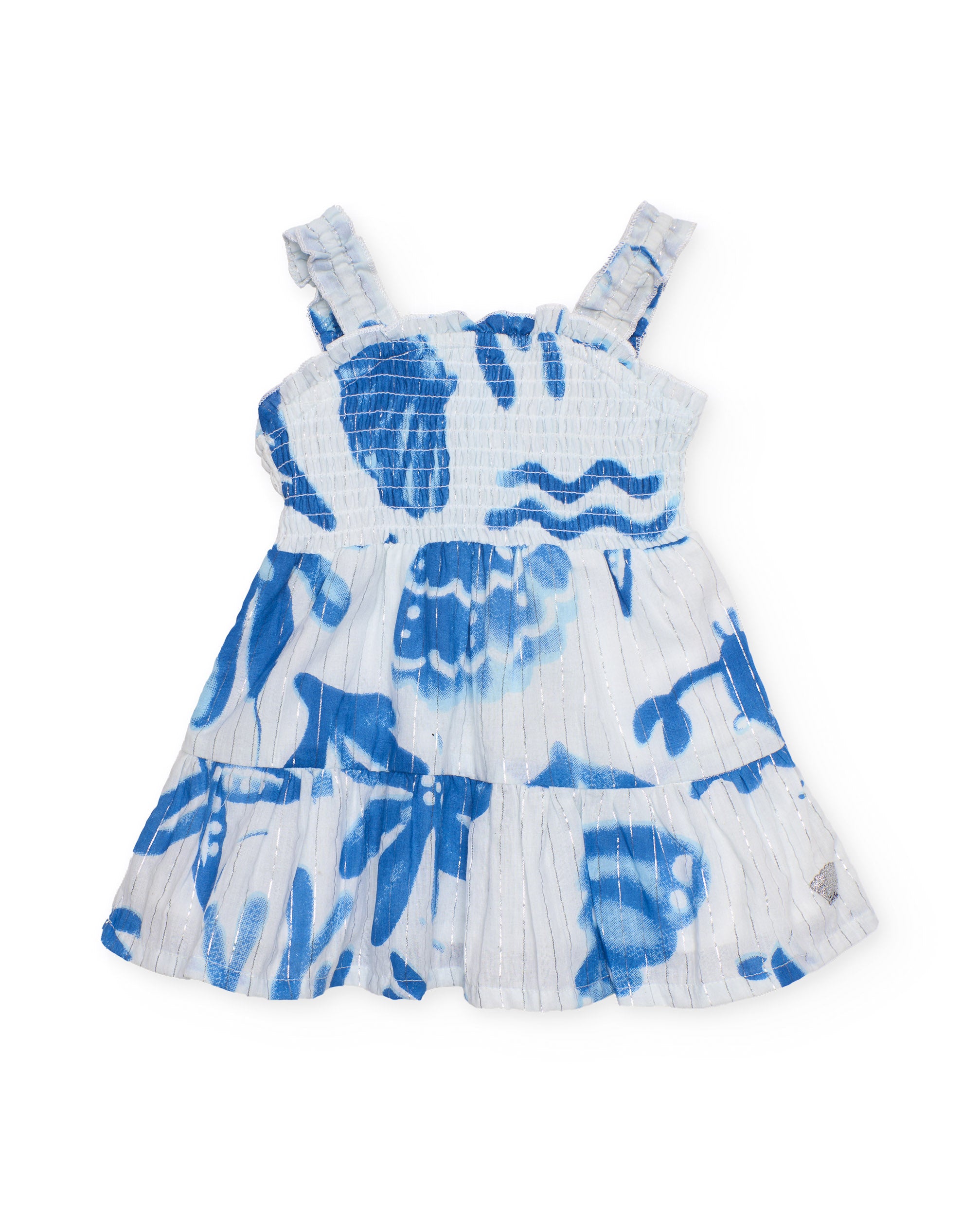 TucTuc Vestiti vestito bianco blu bambina 4 anni corpetto