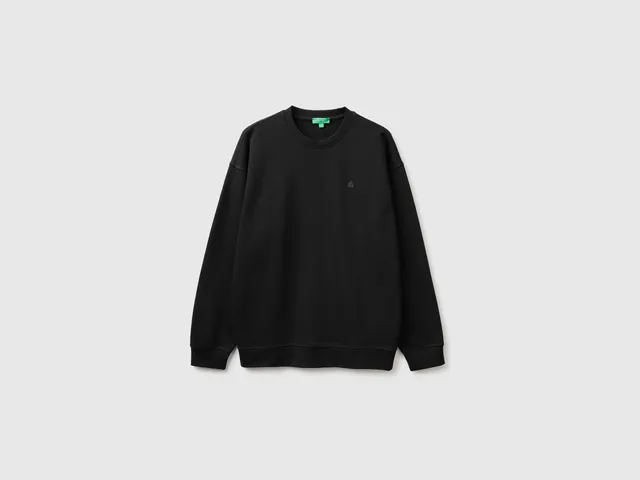 United Colors of Benetton felpa girocollo cotone bio logo
