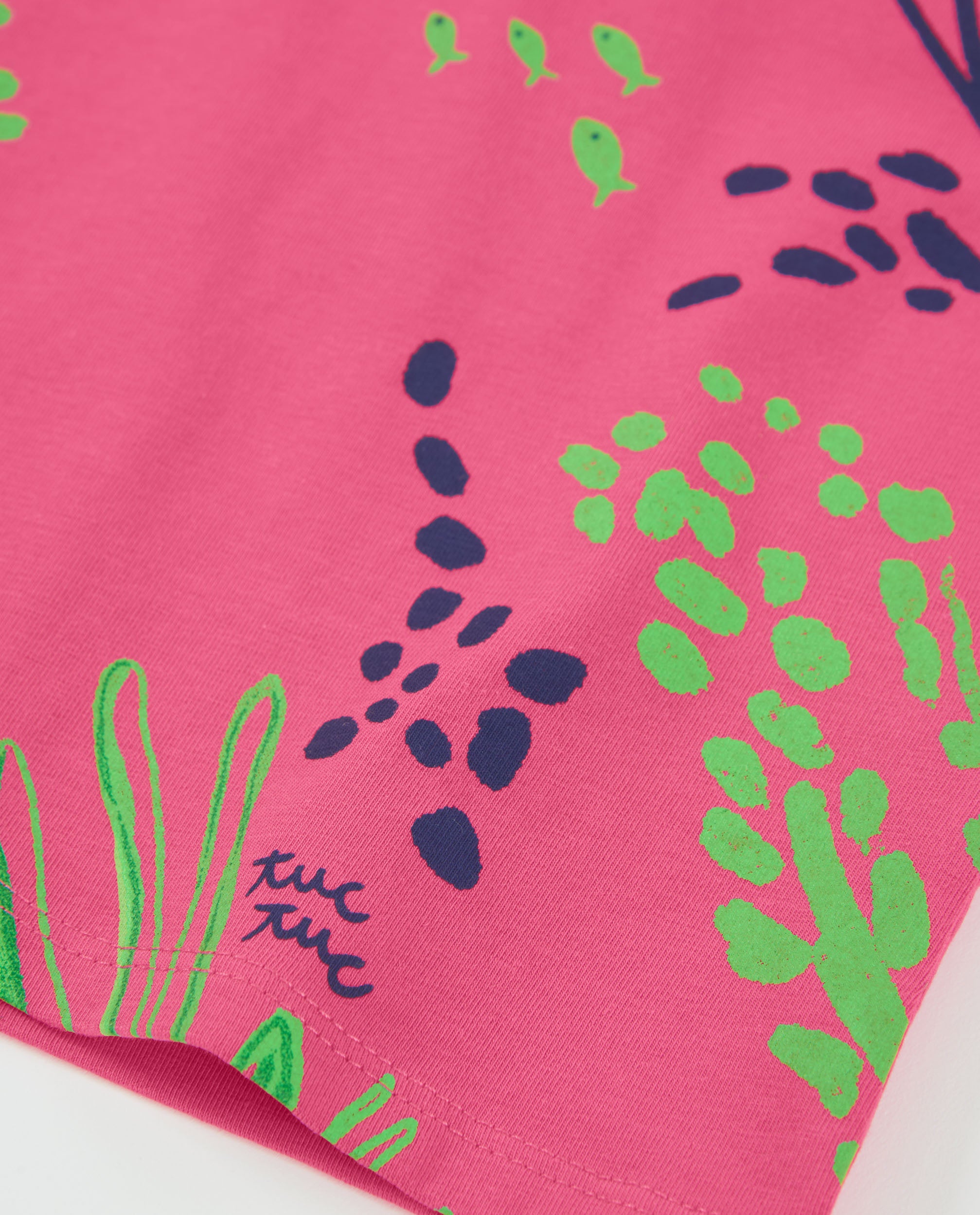 TucTuc Magliette T-Shirt Bambina Rosa Jersey Stampa Marina