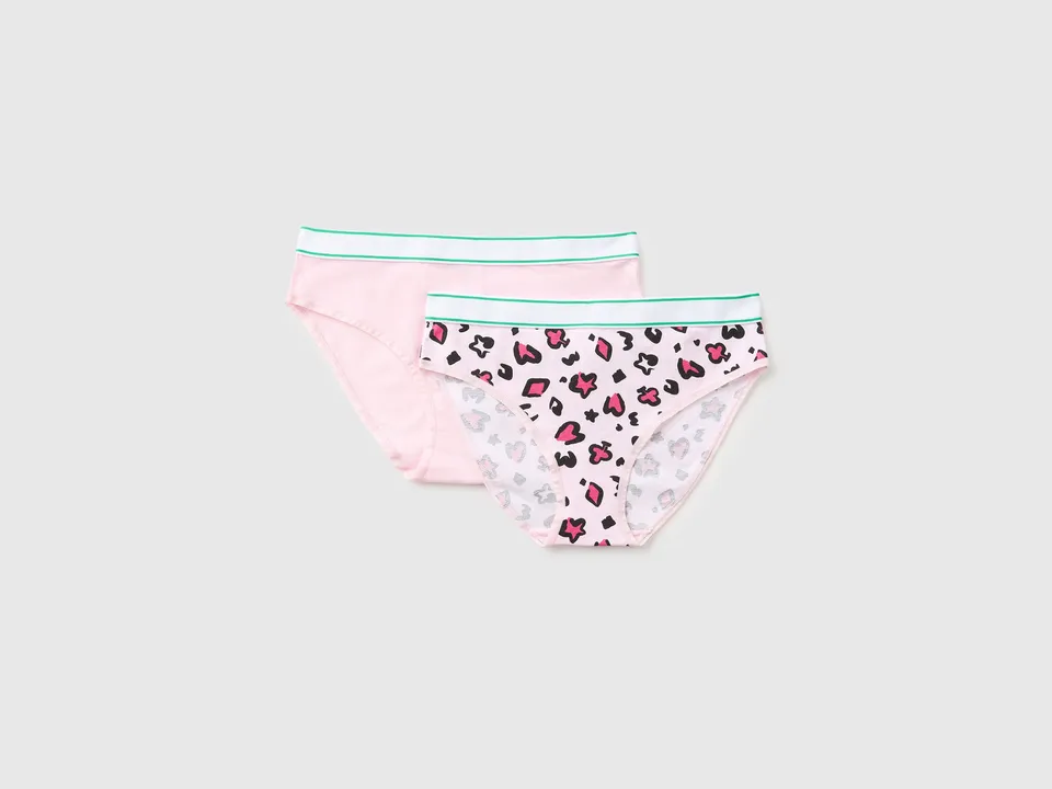 United Colors of Benetton slip bambina cotone 2 pezzi rosa
