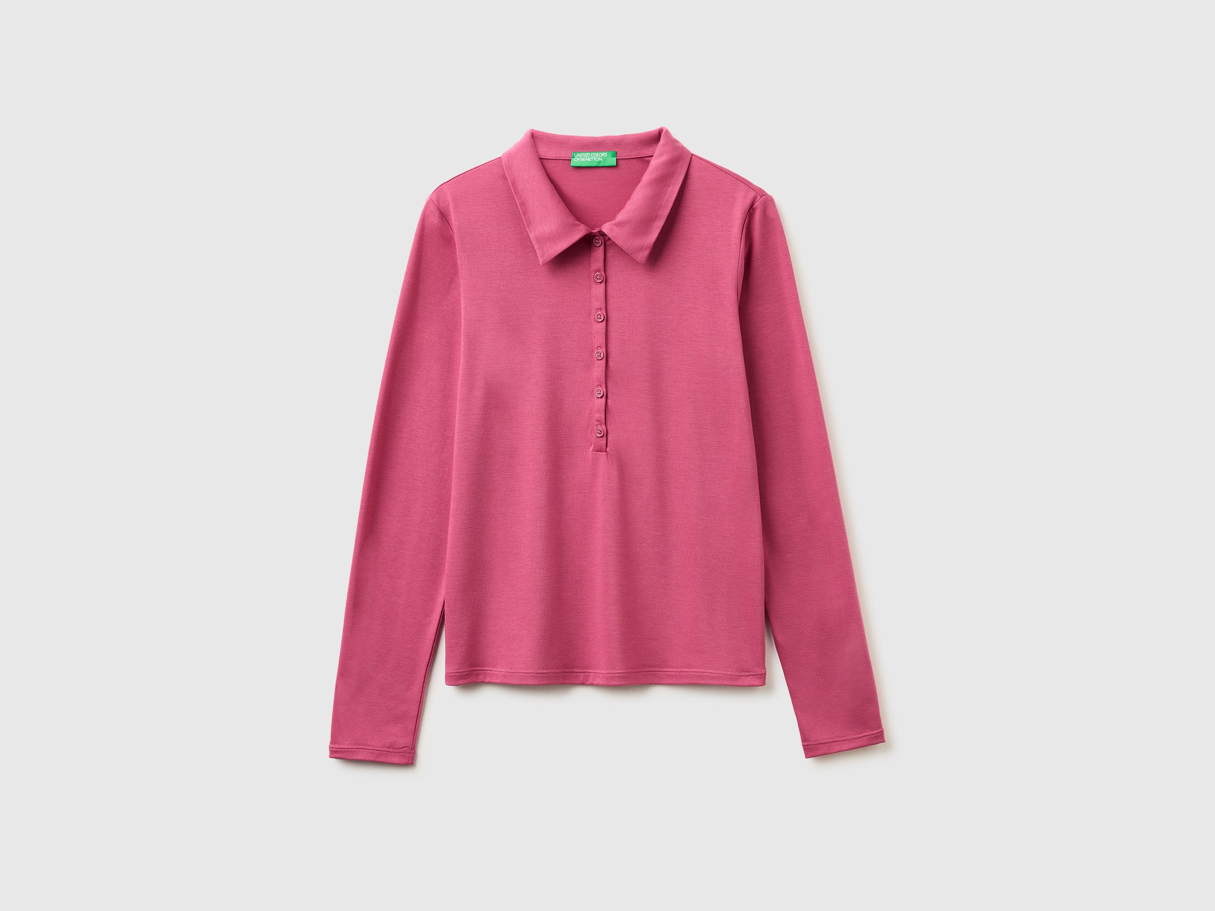 United Colors of Benetton polo jersey leggero viscosa manica lunga