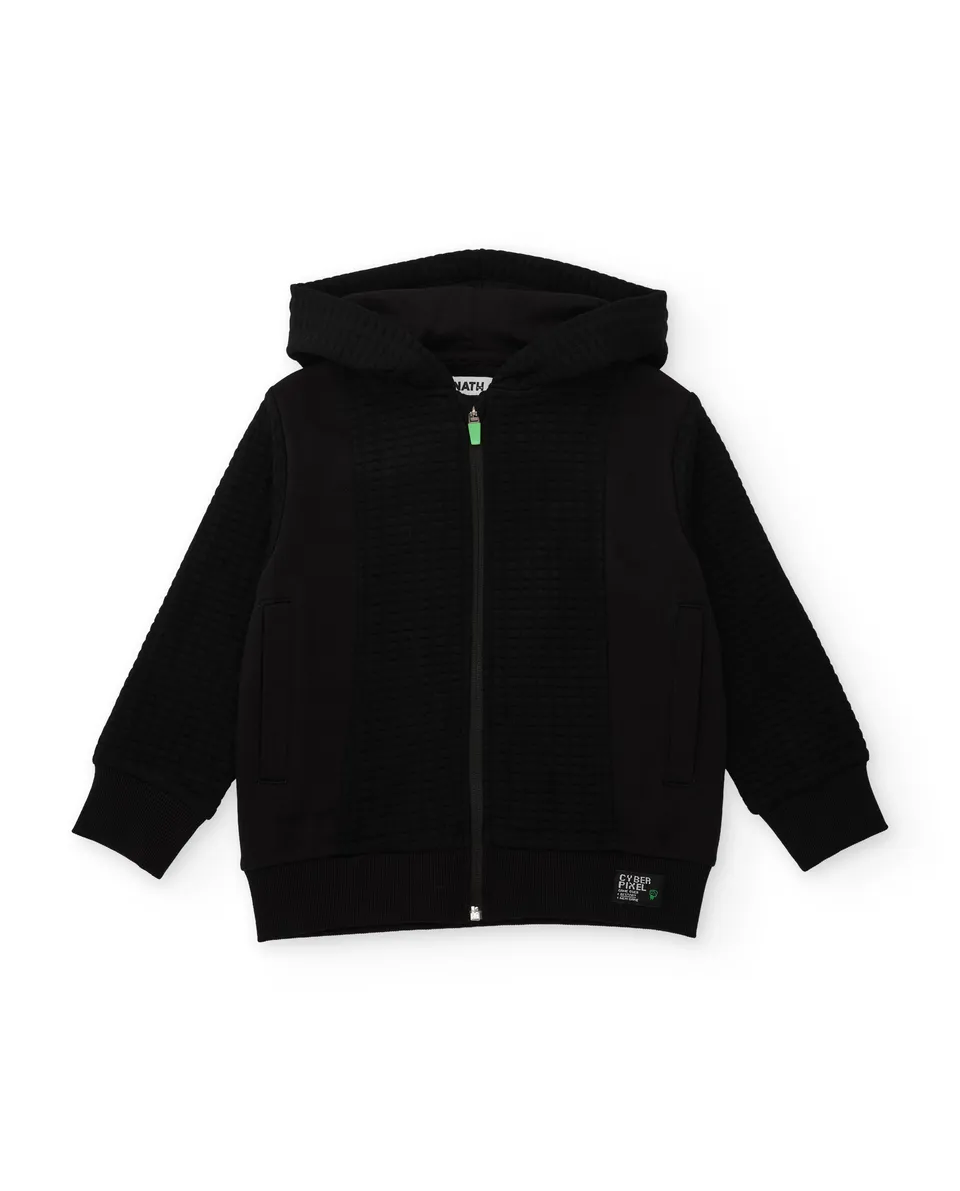 TucTuc Felpe Felpa Bambino con Cappuccio Nero 4A felpa zip