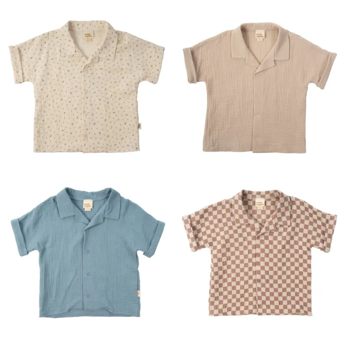 Woolly Organic Muslin Kids Shirt camicia bambino cotone bio