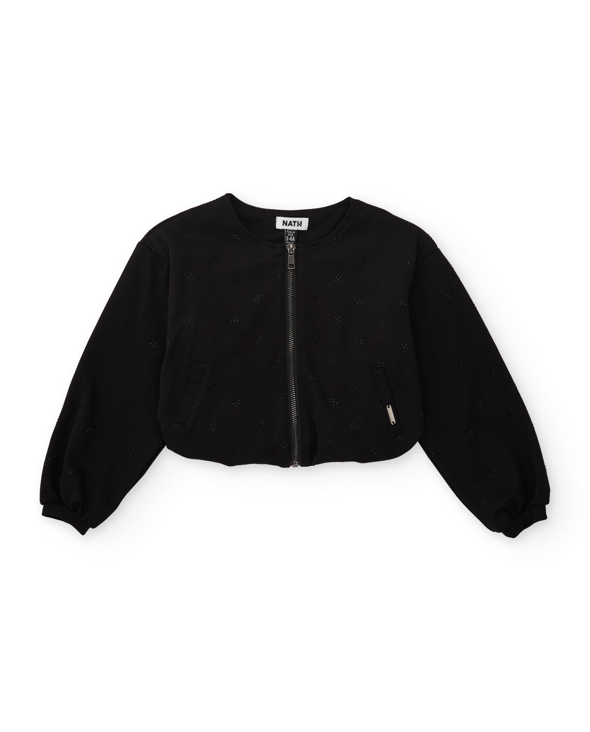TucTuc Maglioni Bomber Bambina Nero Floreale Maglia 5A