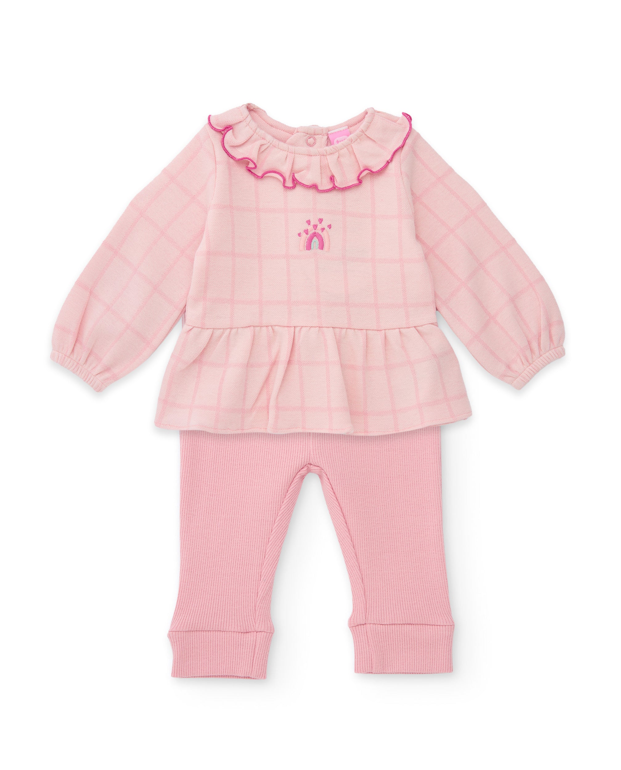TucTuc Completi Blusa Volant Leggings Rosa 0-1M Maglia