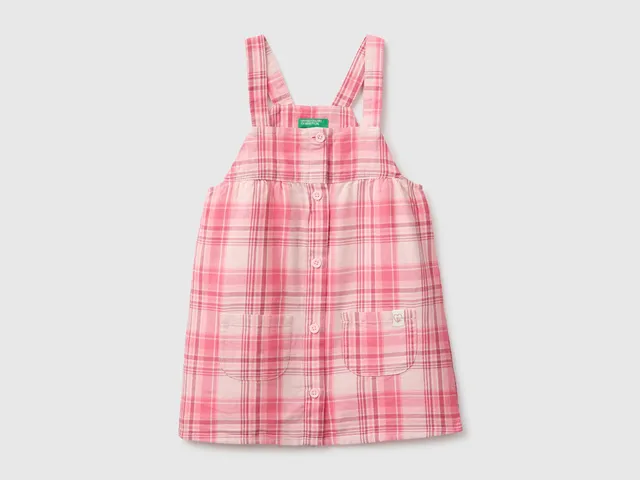 United Colors of Benetton Outfits Salopette a quadri taglia 104 cotone