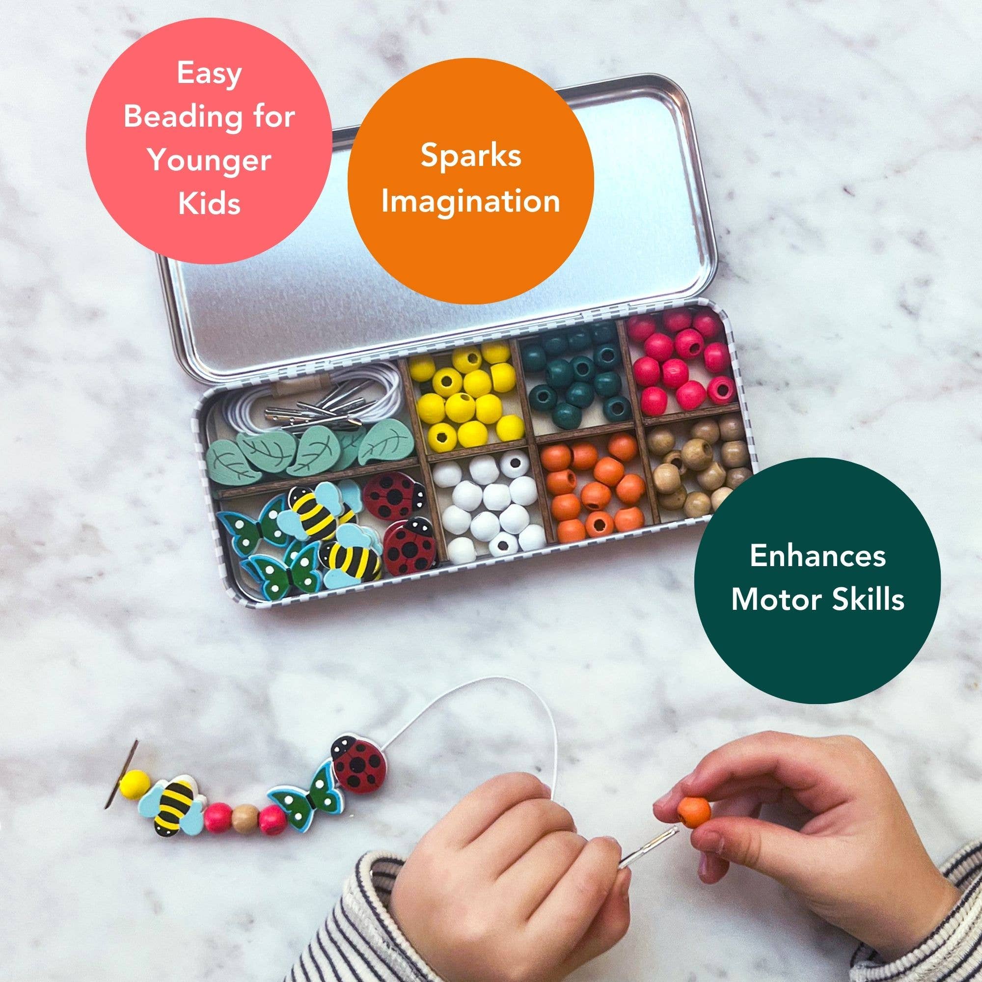 Cotton Twist kit braccialetti Minibeast legno 5 pezzi bimbi 3 anni