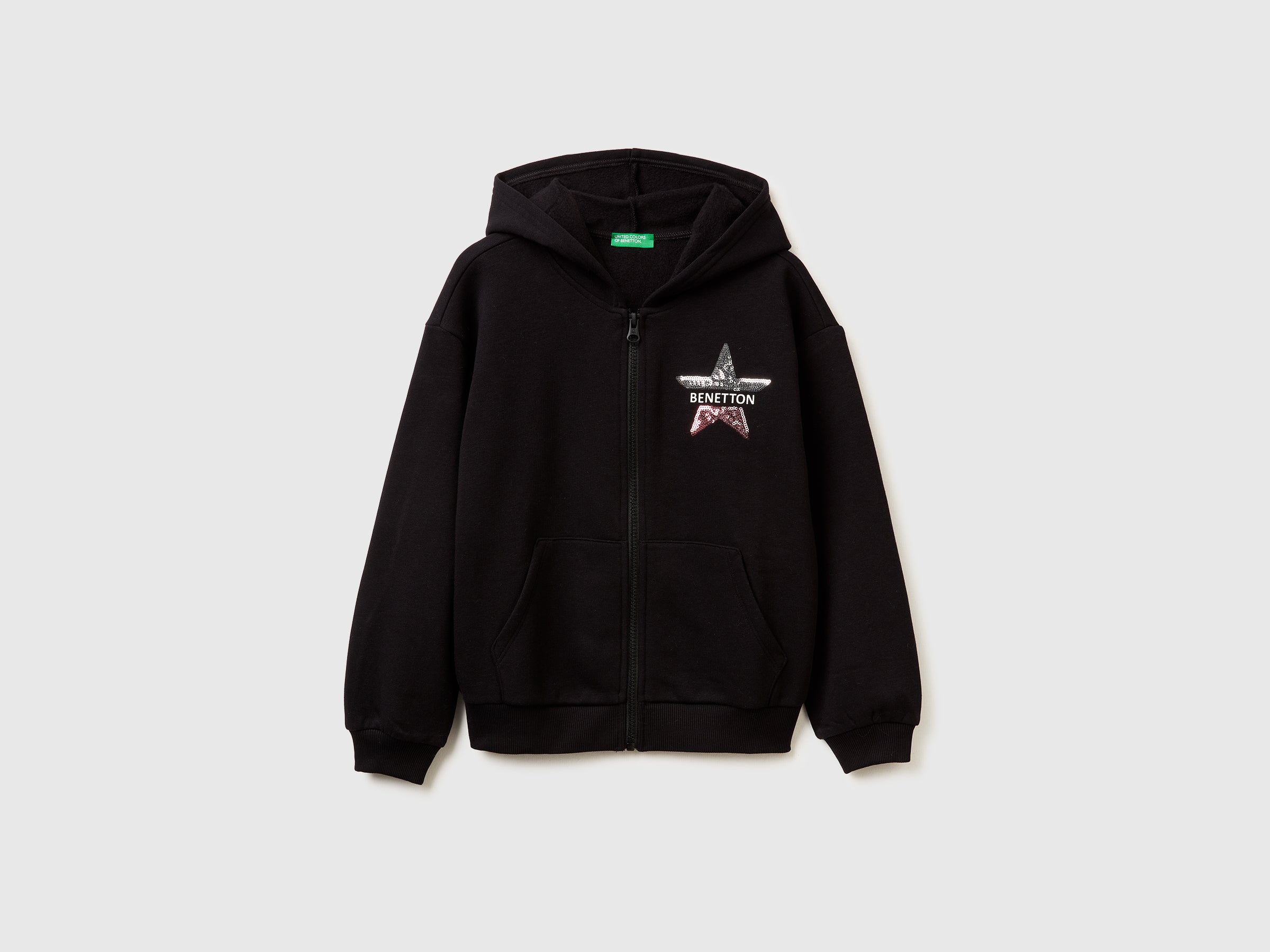 United Colors of Benetton Sweatshirts felpa zip paillettes cotone