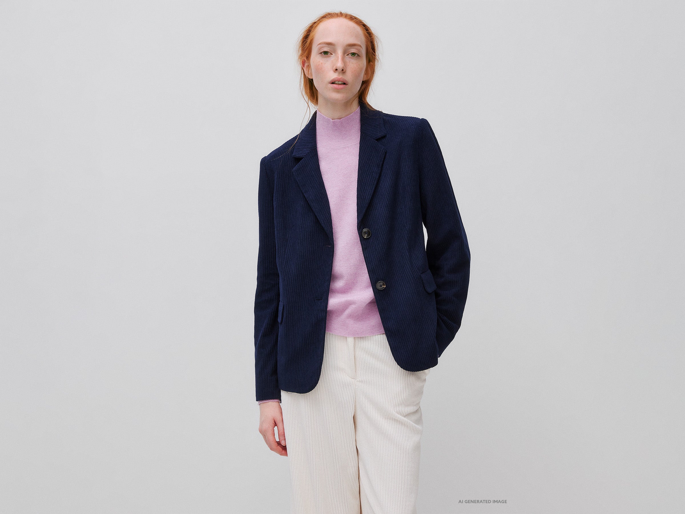 Benetton Corduroy Blazer giacca velluto coste taglia 42