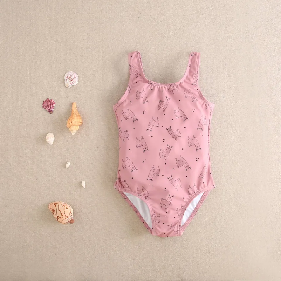 Dadati Lama costume intero bambina rosa 5 anni spandex
