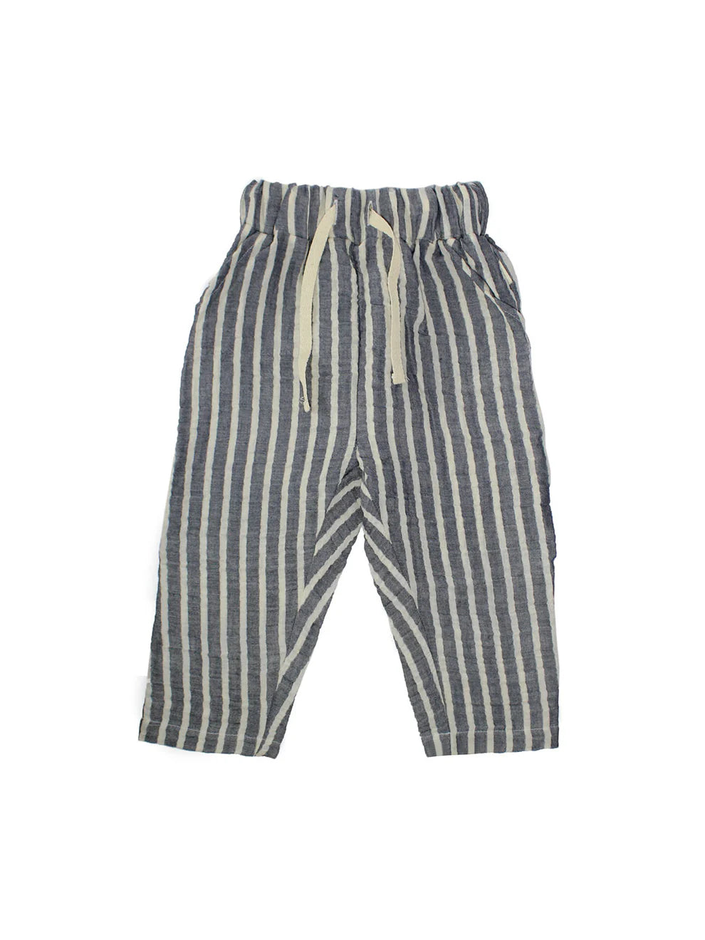 Miela Kids Pantaloni Mussola Blu a Righe cotone 4-5 anni