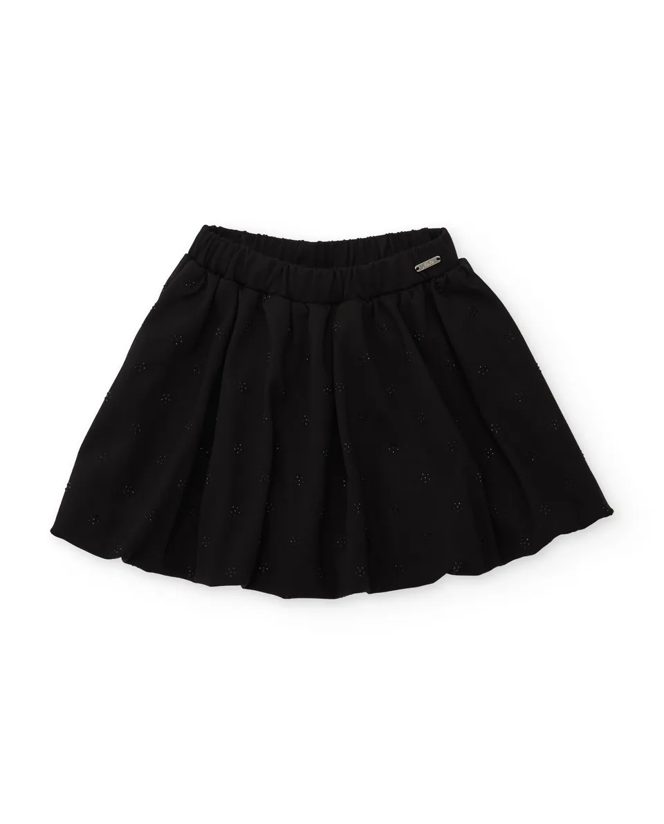 TucTuc Gonne gonna bambina nera floreale elastica