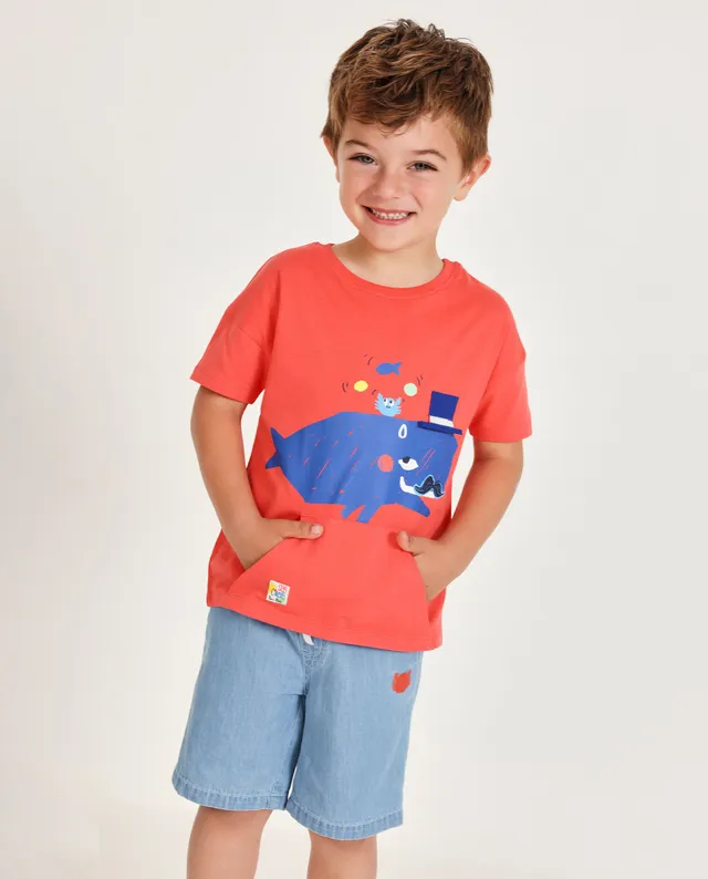 TucTuc Magliette t-shirt bambino balena rosso