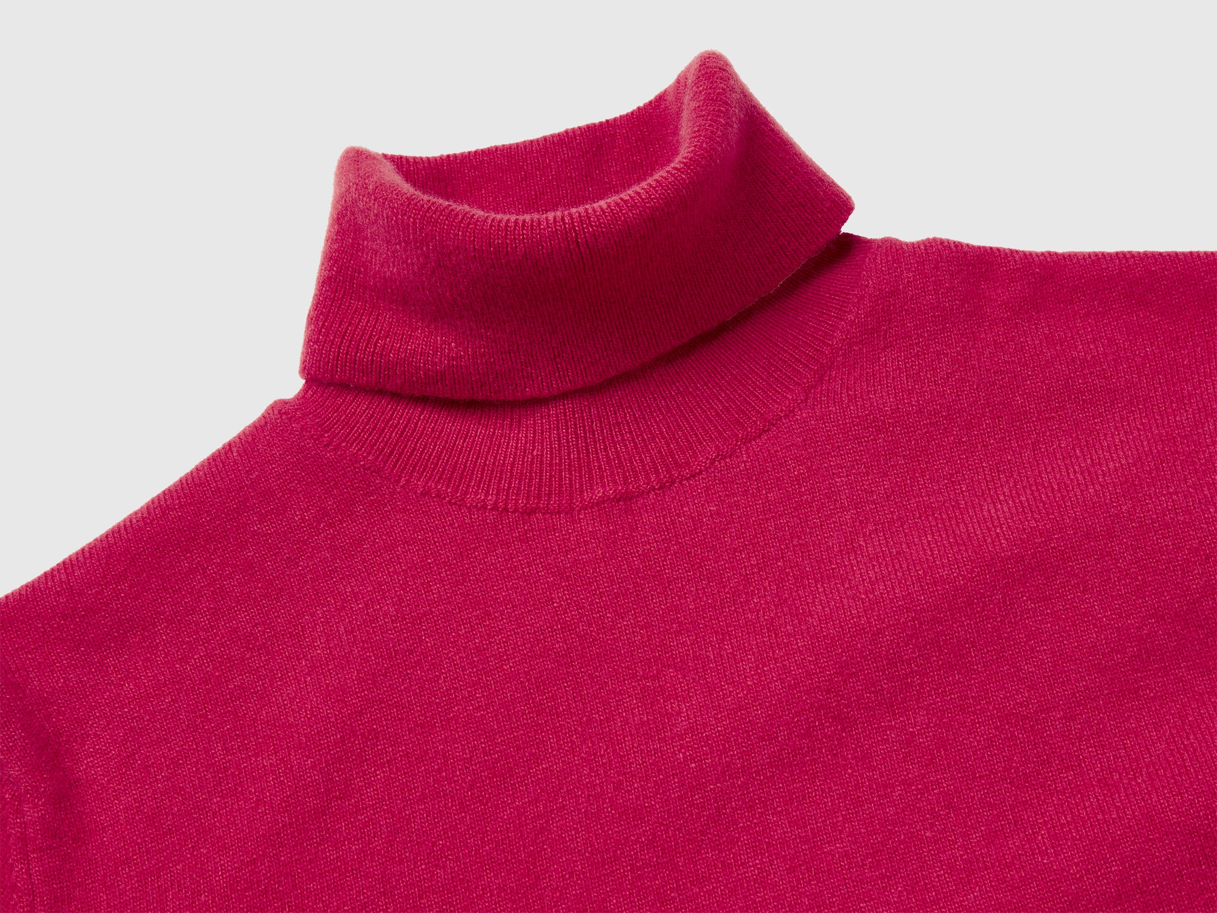 United Colors of Benetton Maglione dolcevita lana Merino fucsia