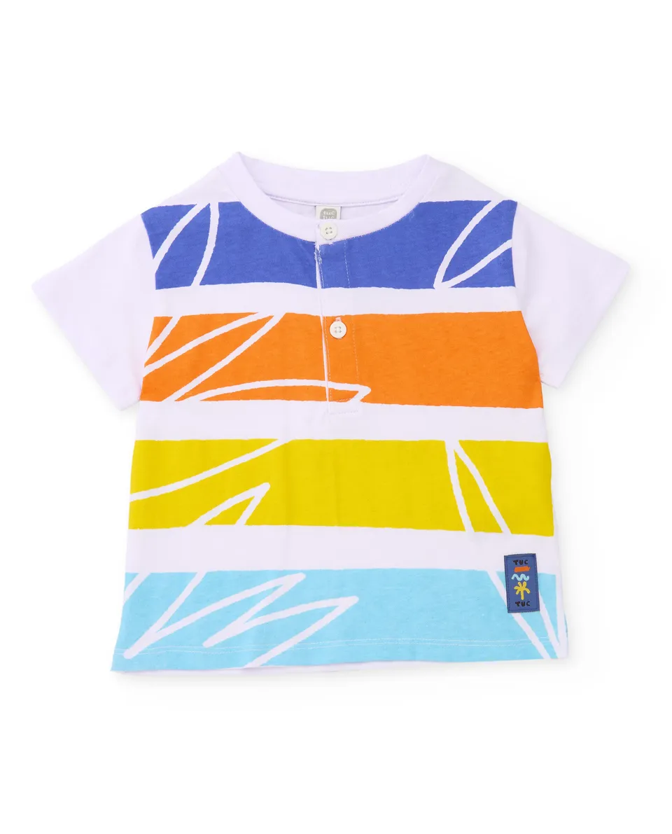 TucTuc Magliette T-shirt righe orizzontali bambino bianco 2 anni