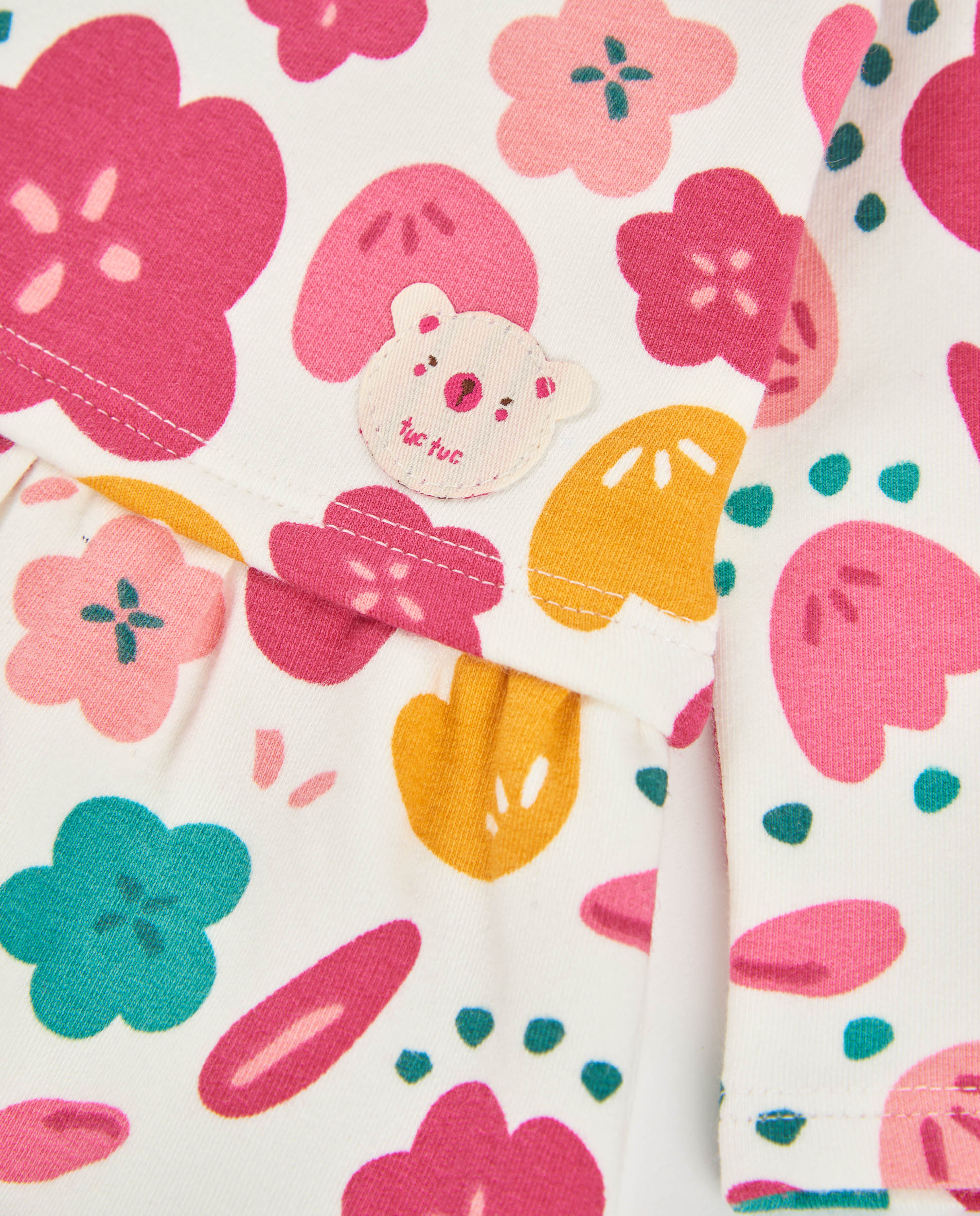 TucTuc Vestiti Vestito Felpa Neonata Multicolor Fiori Maniche Lunghe