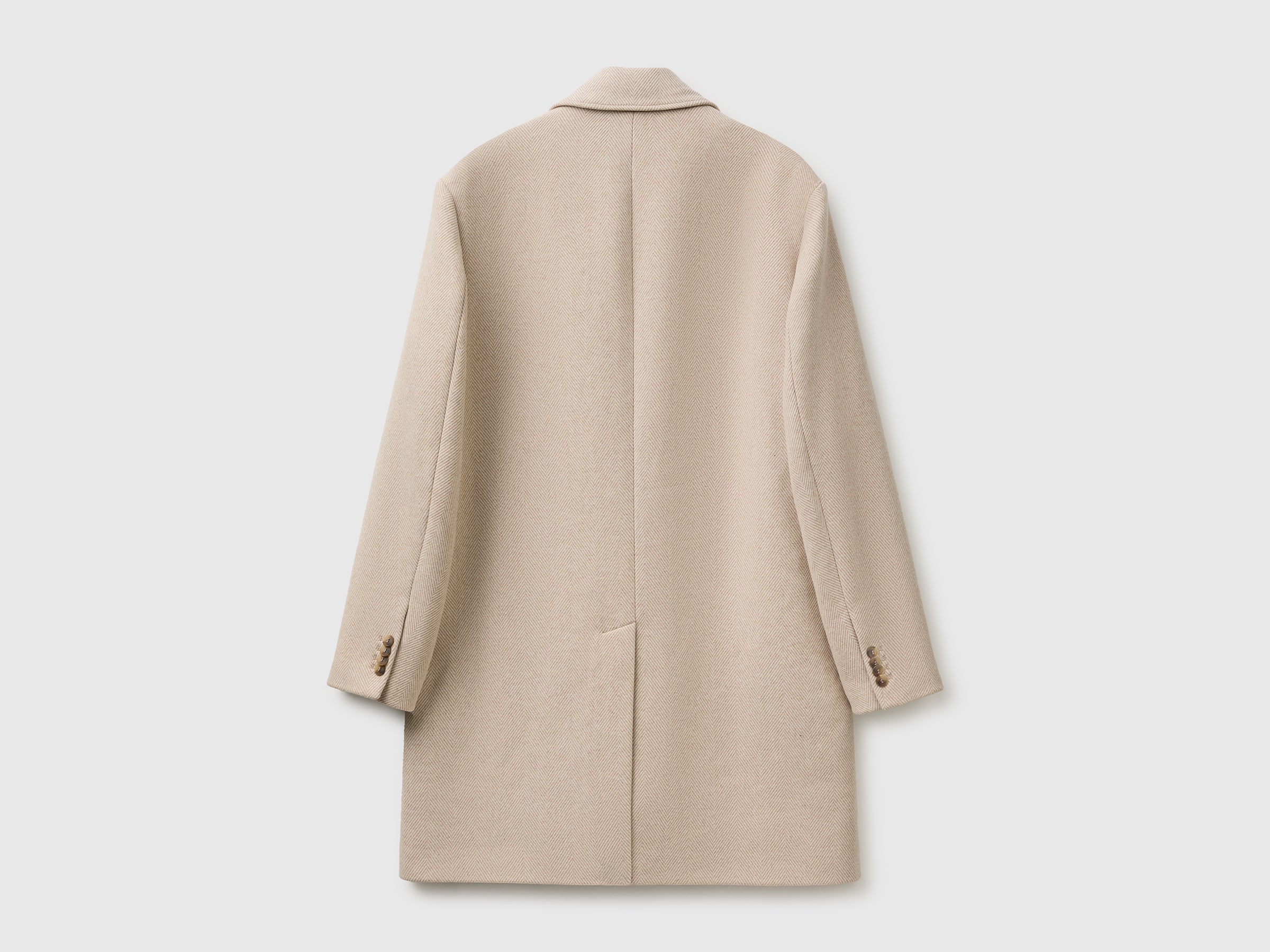 United Colors of Benetton Cappotto Misto Lana Bottoni Uomo