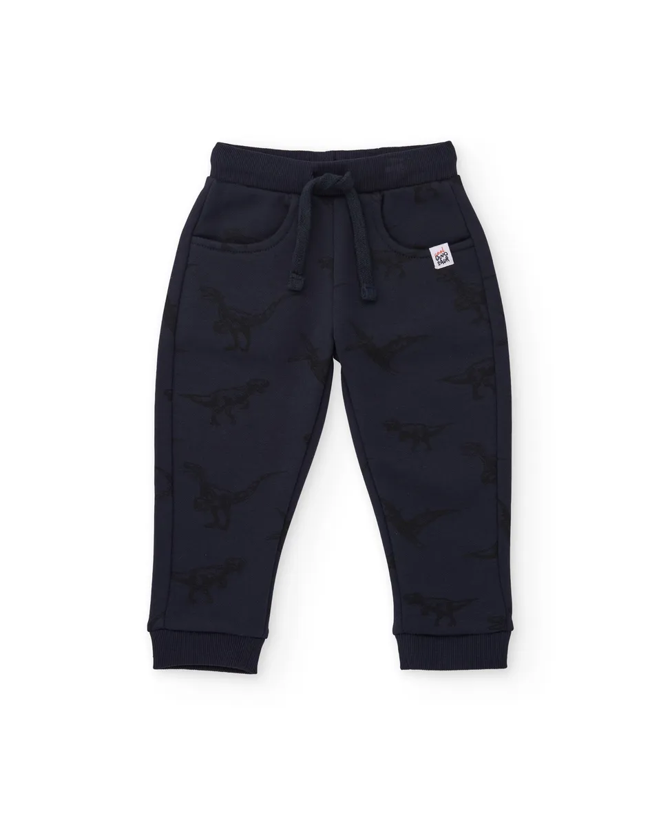 TucTuc Pantaloni Pantaloni Bimbo Blu Navy Dinosauro