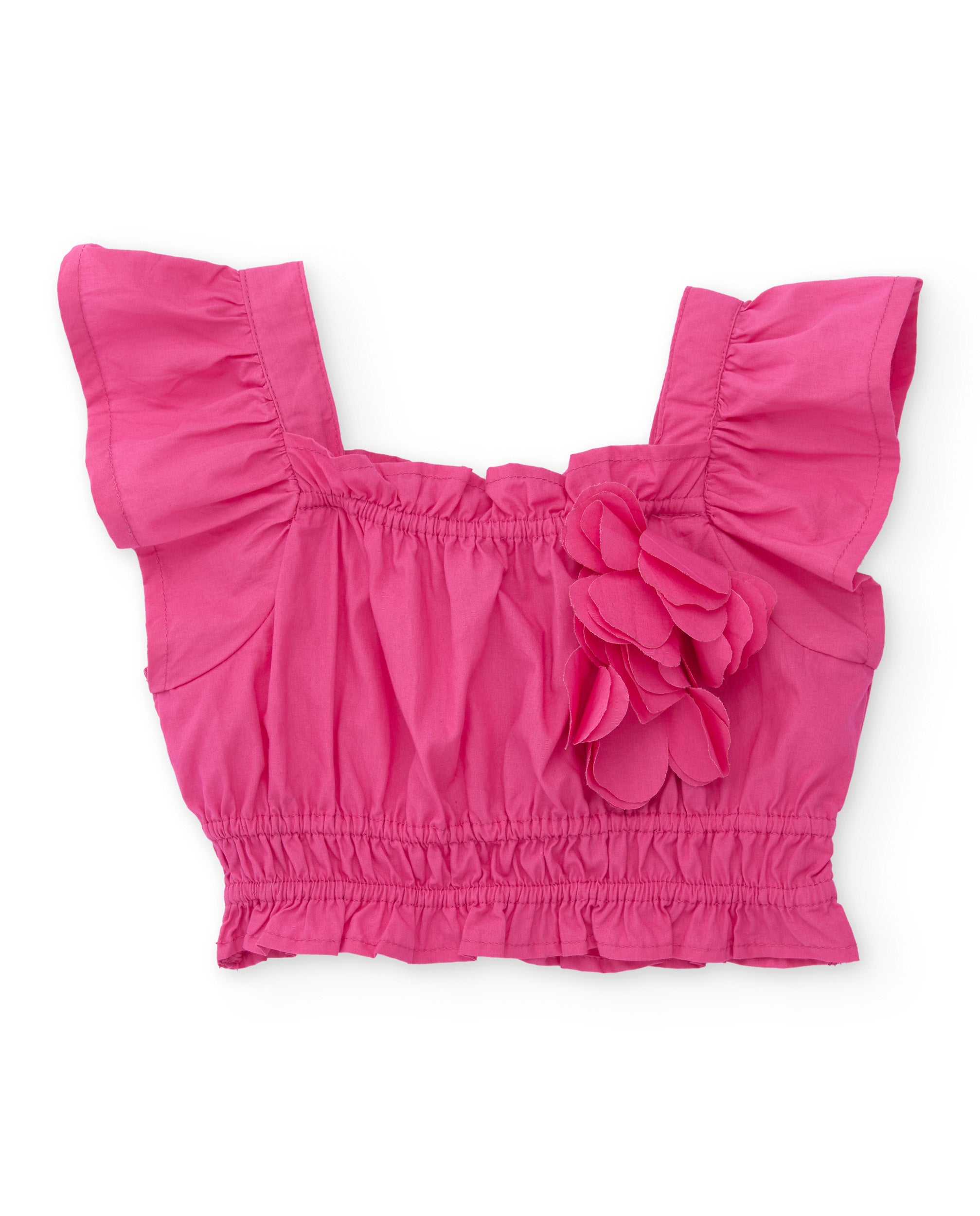TucTuc Magliette Top Bambina Rosa Fucsia con Fiori