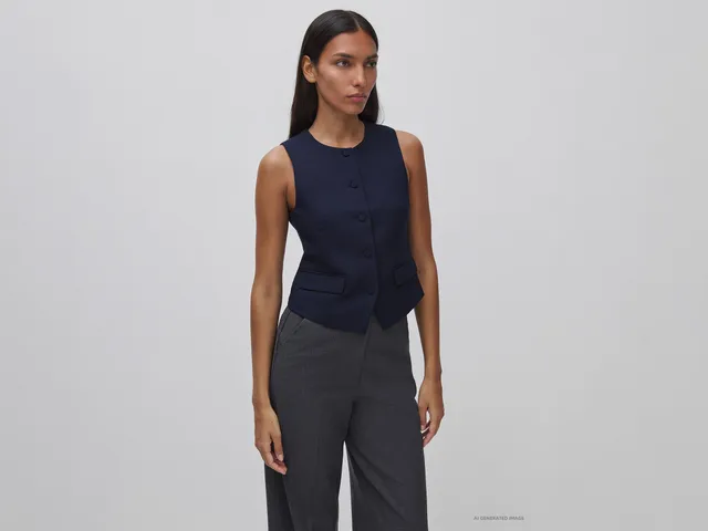 United Colors of Benetton Gilet Girocollo Bottoni Viscosa taglia 42