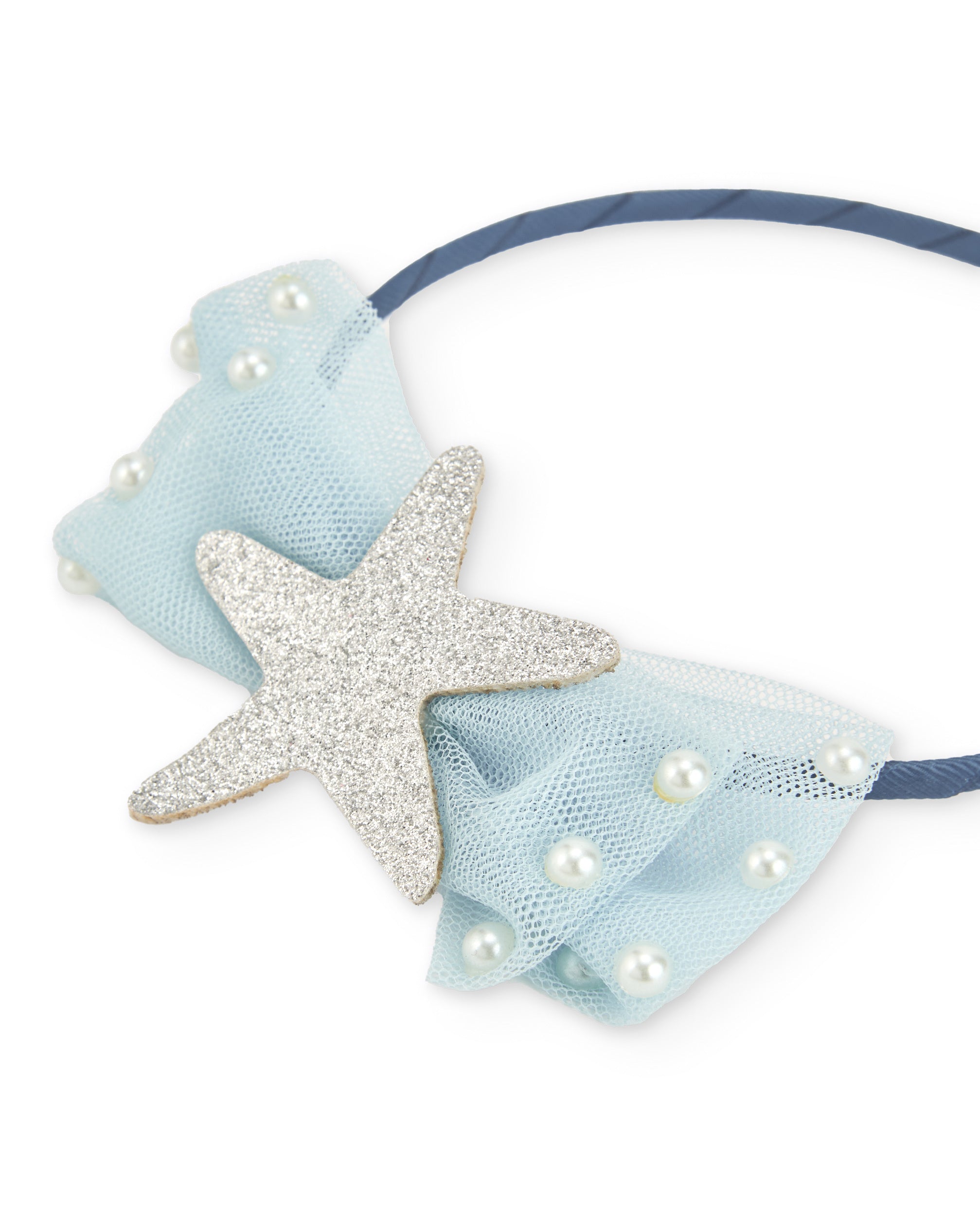 TucTuc Accessori Cerchietto Bambina Blu Fiocco Tulle
