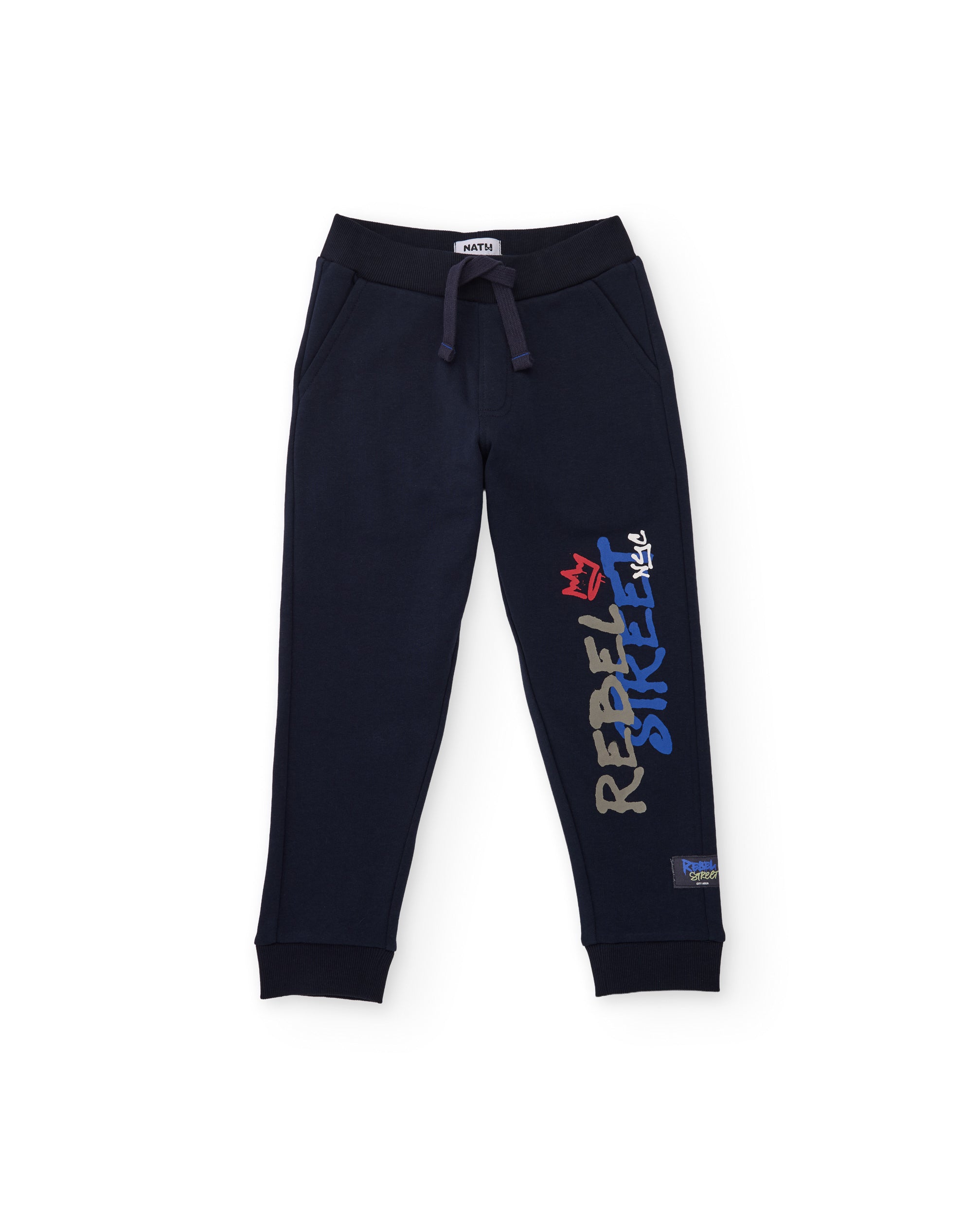 TucTuc Pantaloni tuta bambino blu navy graffiti felpa