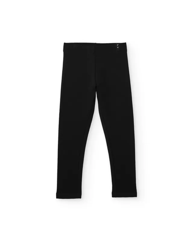 TucTuc Leggings felpa bambina nero 4A elasticizzati
