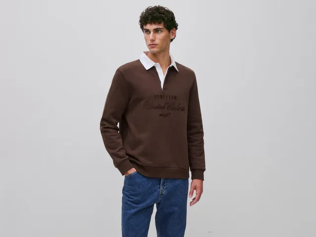 United Colors of Benetton Felpa Polo Cotone Ricamata Logo
