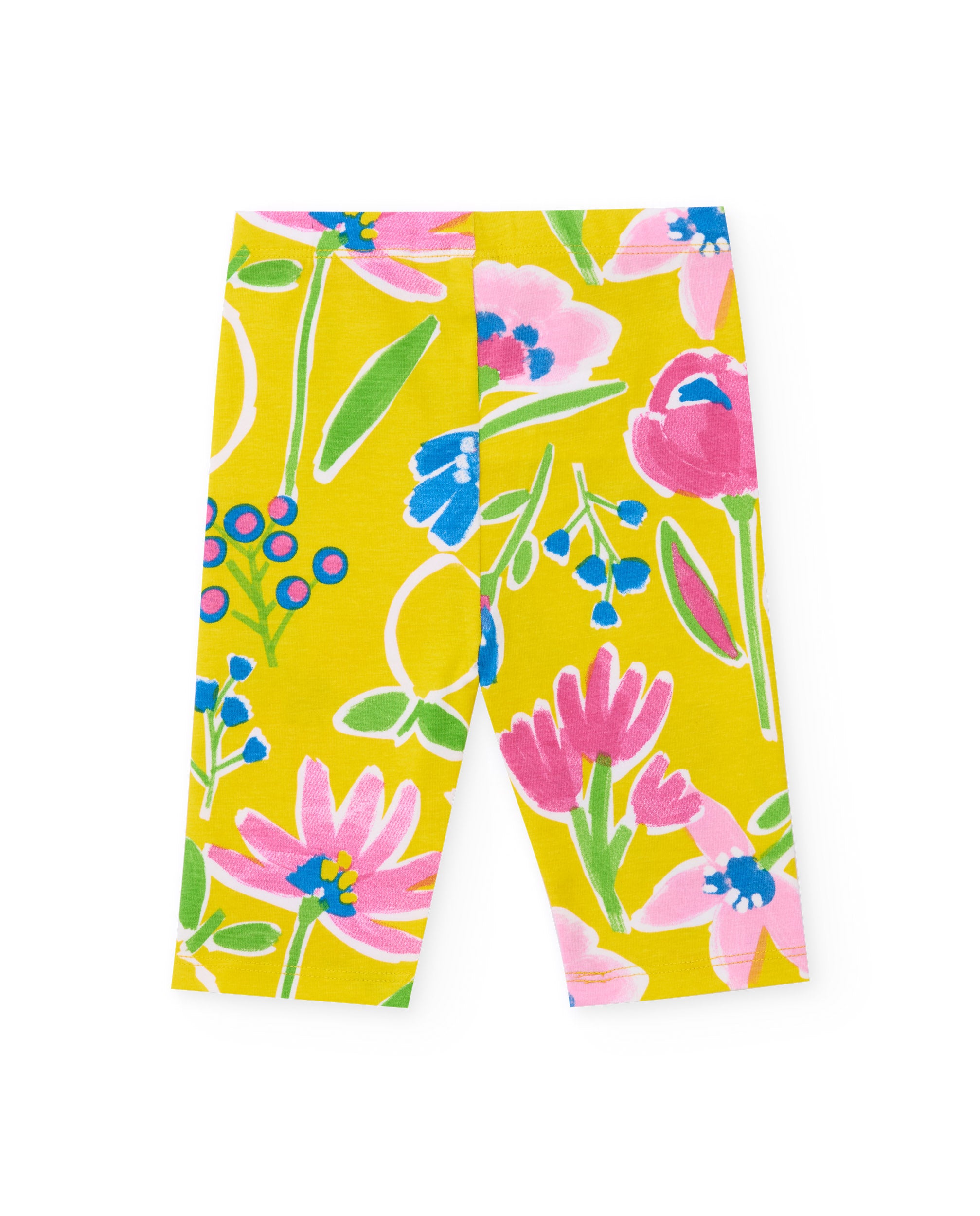 TucTuc Leggings Bambina Maglia Gialli Fiori Cotone