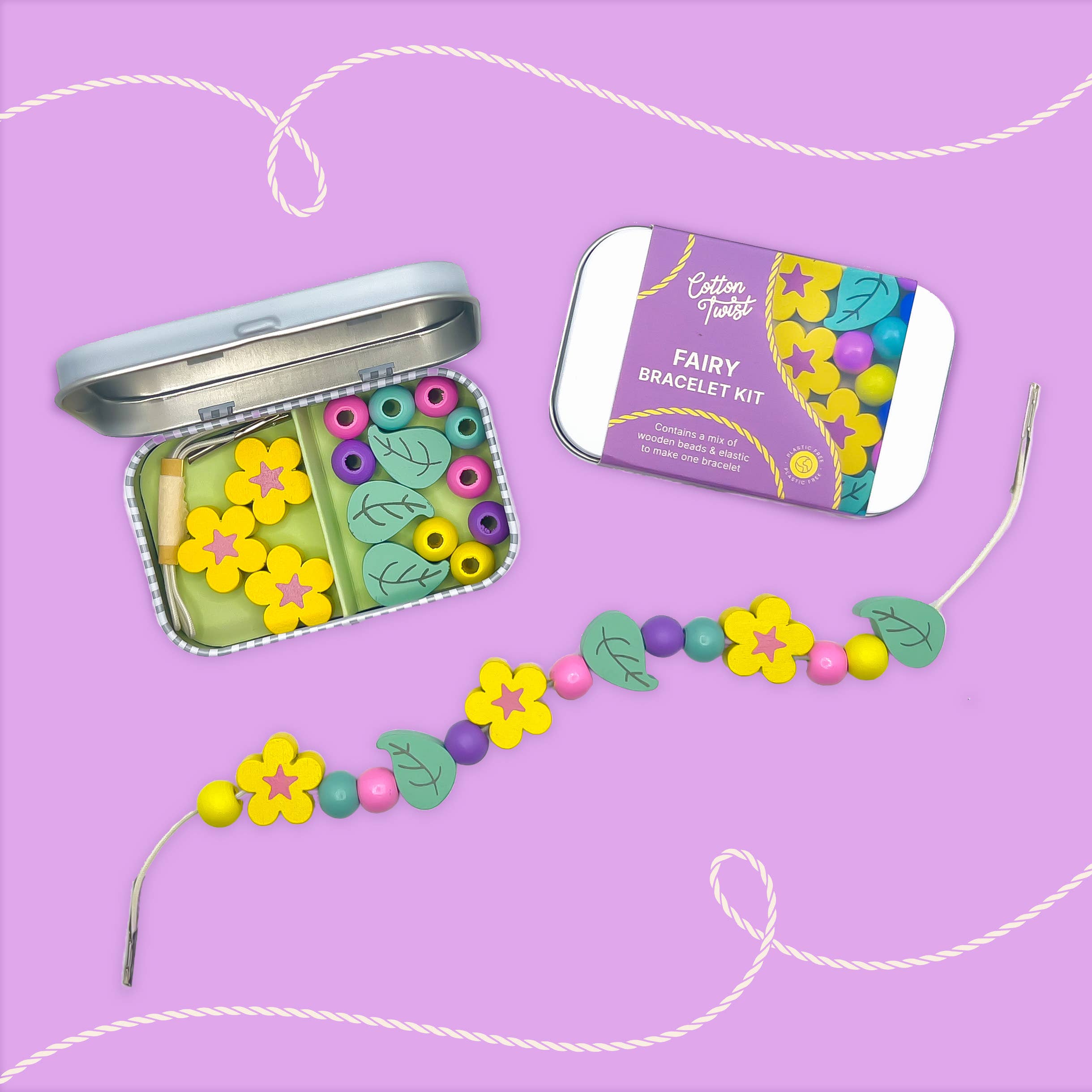 Cotton Twist Fatina mini kit creativo braccialetto legno perline