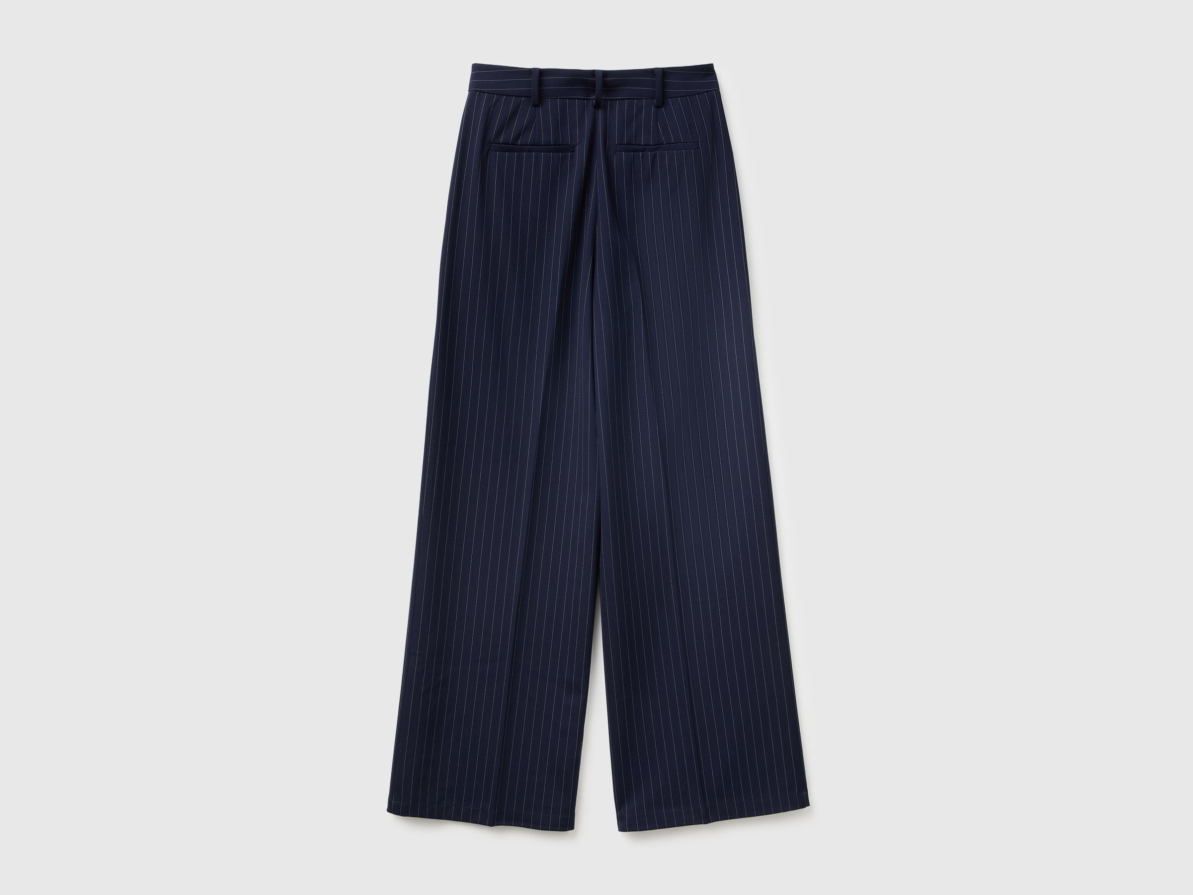 United Colors of Benetton pantaloni gessati viscosa tasche donna