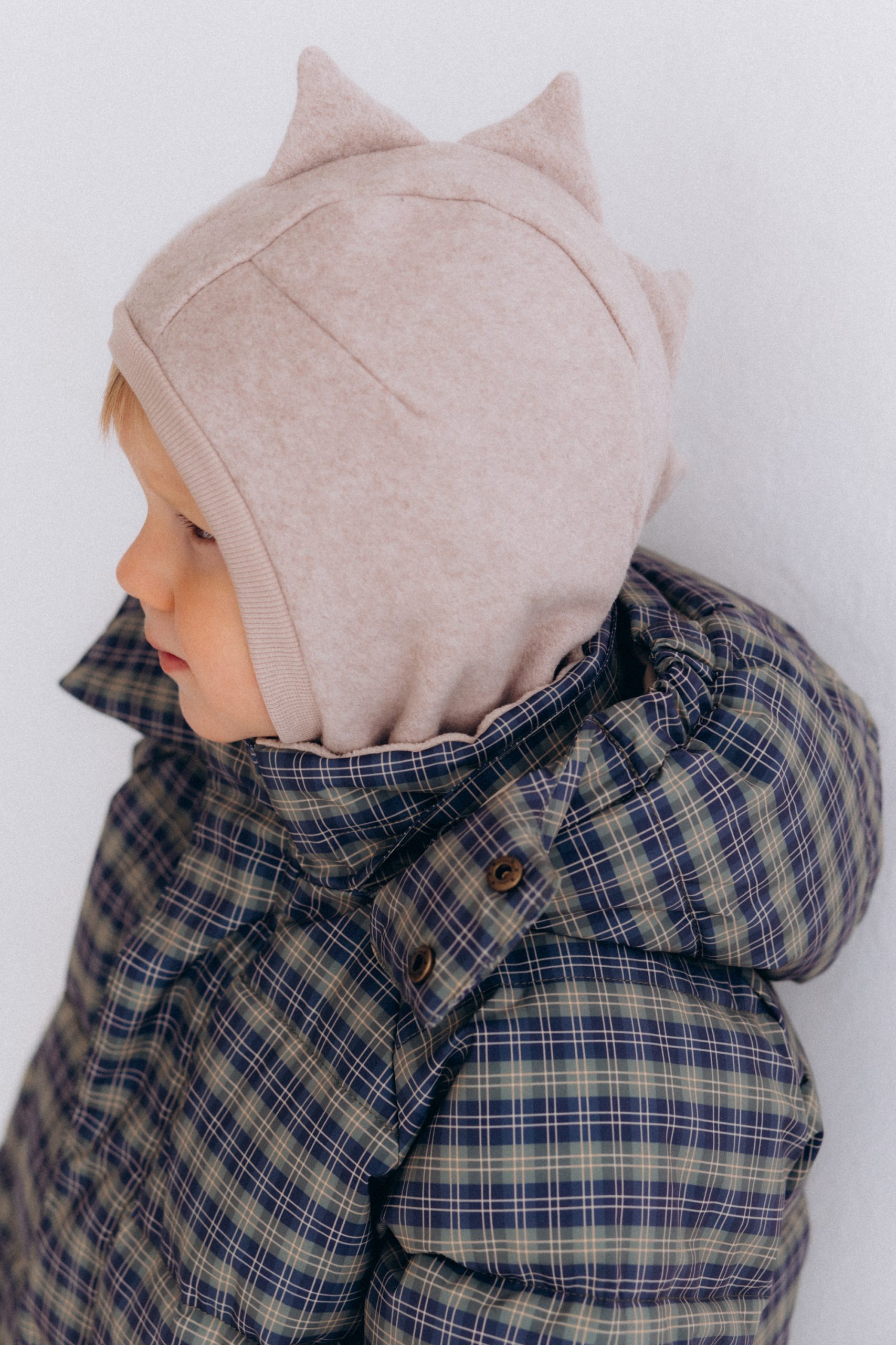 Woolly Organic Fleece Balaclava Dino passamontagna bambino lana