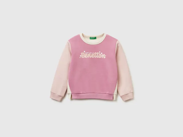 United Colors of Benetton Felpa Bimba Pullover Glitter Cotone