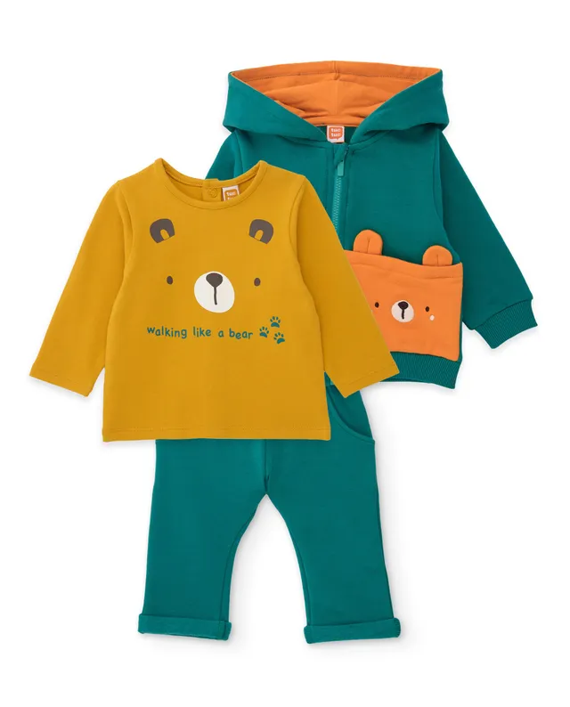 TucTuc Completi set felpa bimbo verde 0-1M 3 pezzi