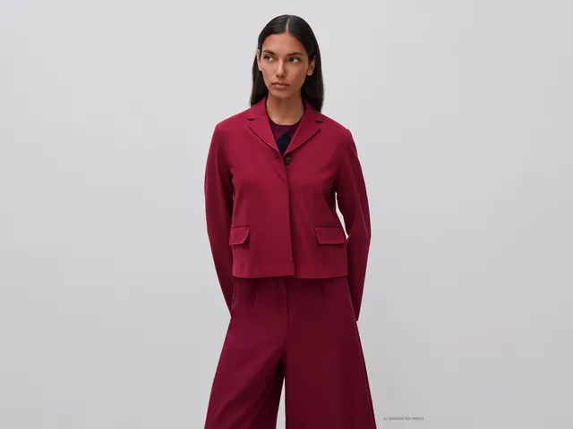 United Colors of Benetton Giacca Corta Cropped Viscosa Taglia 42