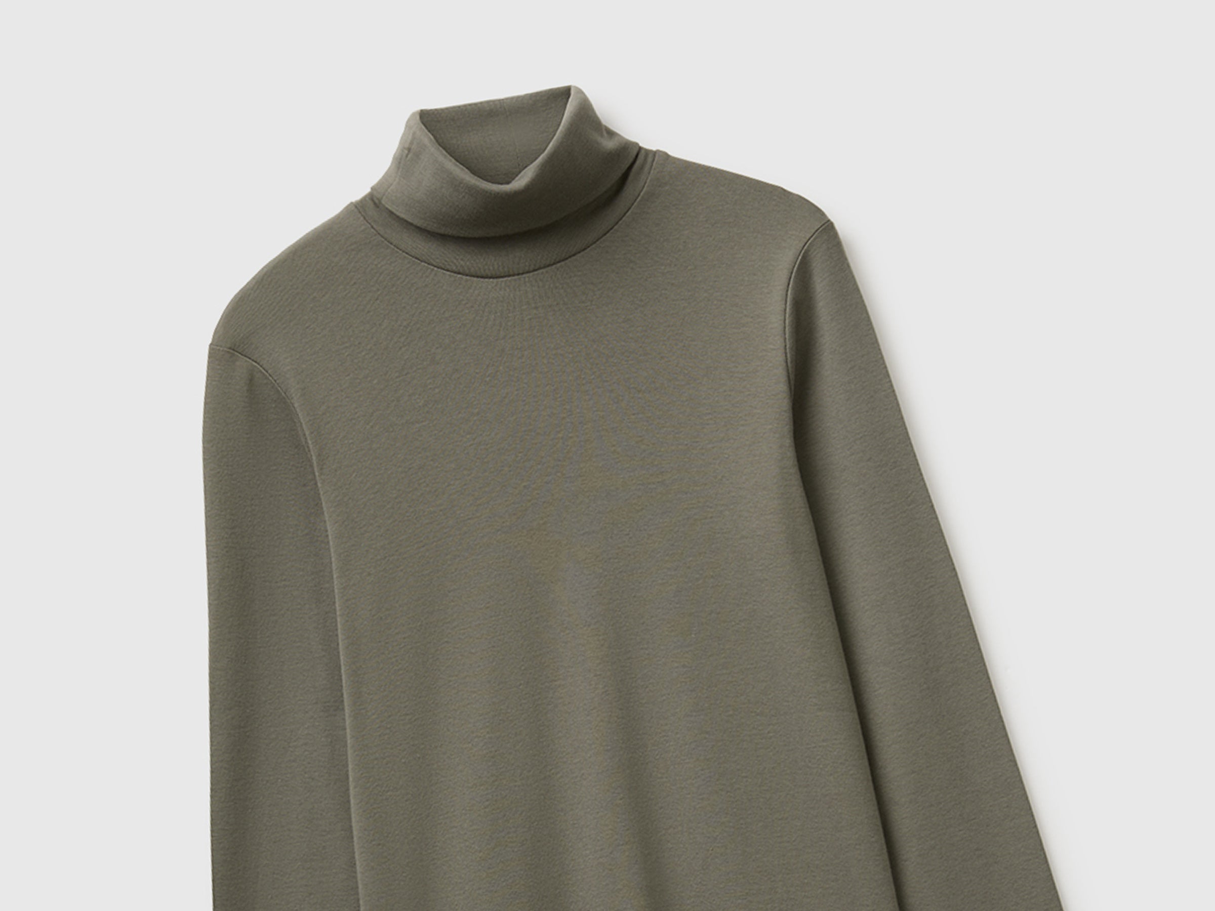 Benetton T-shirt dolcevita cotone coste taglia M