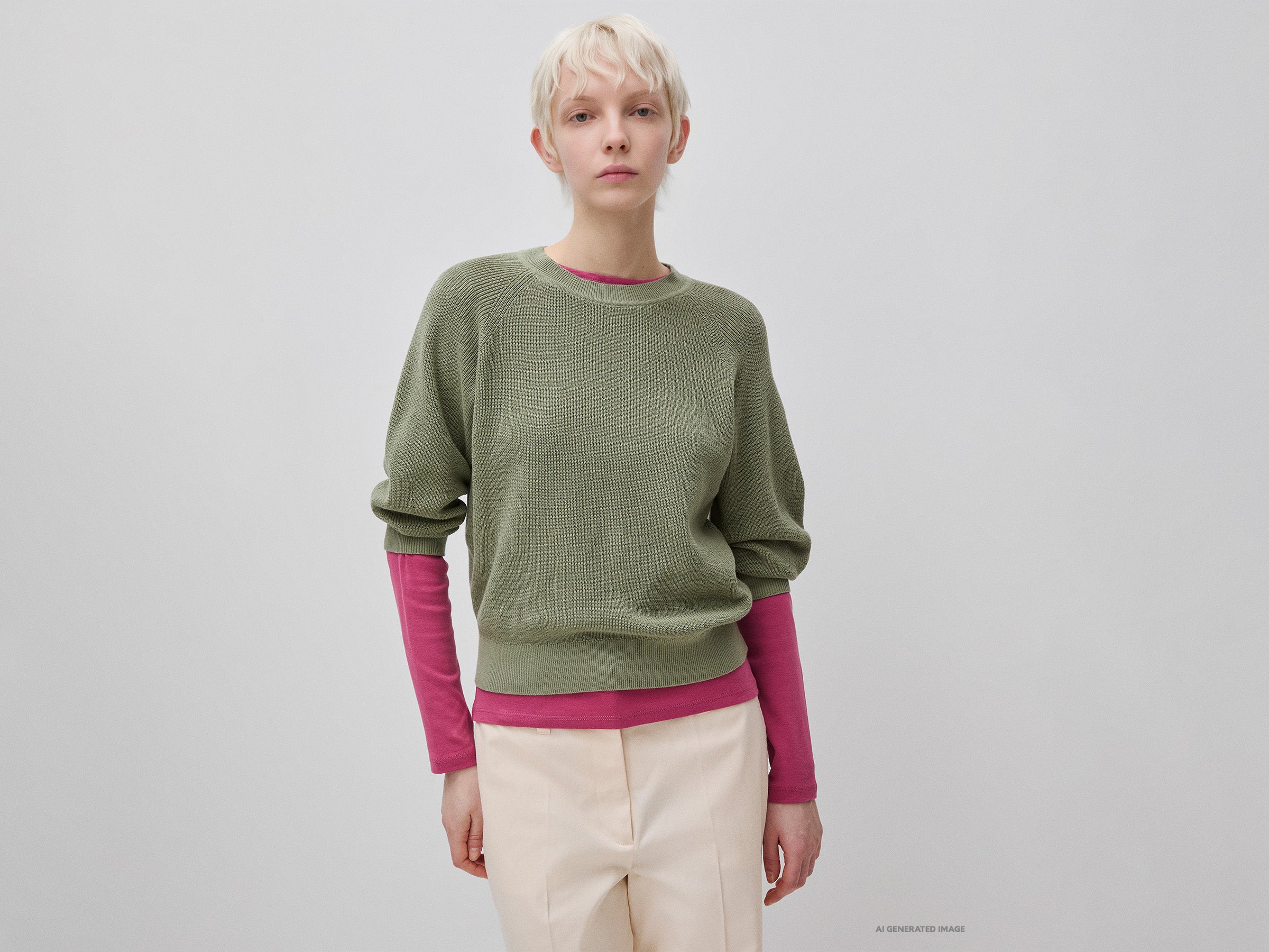 United Colors of Benetton Maglione Cotone Manica a Palloncino S