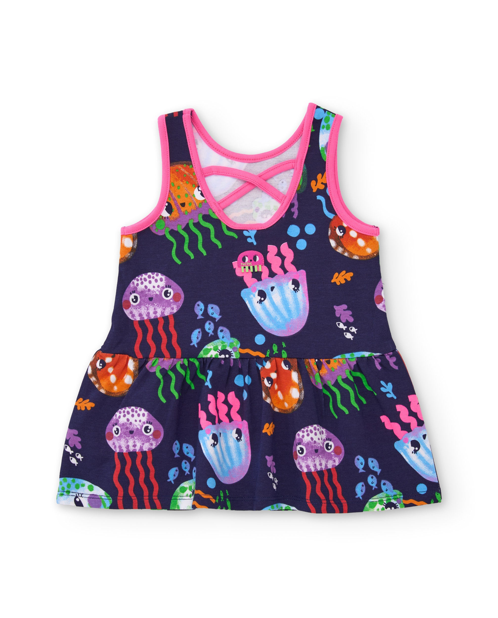 TucTuc Vestiti Abito Bambina Navy Stampa Meduse