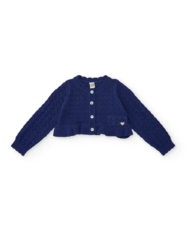 TucTuc Maglioni Cardigan Bambina Navy Traforato Bottoni
