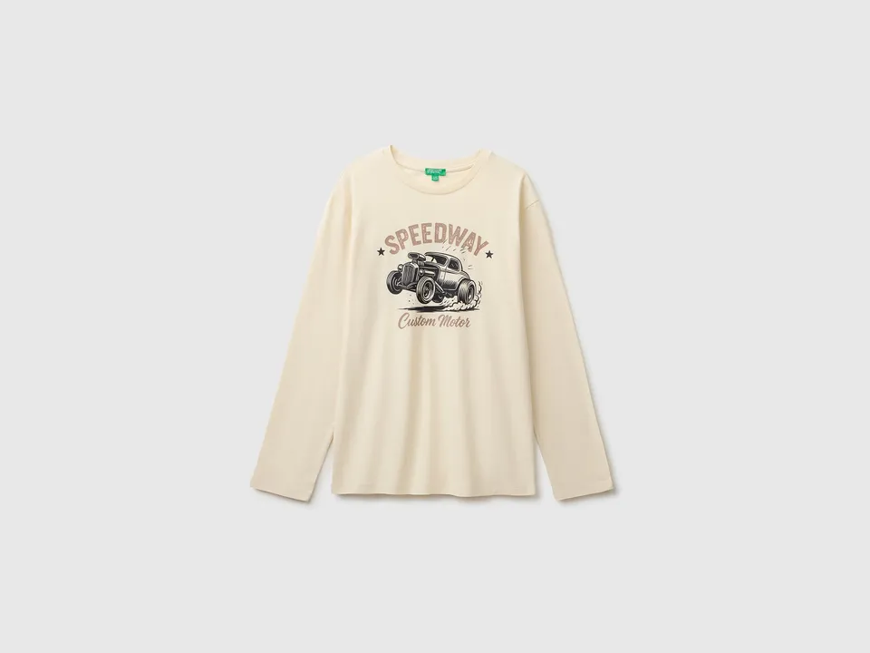 United Colors of Benetton T-Shirts maglietta cotone organico stampata