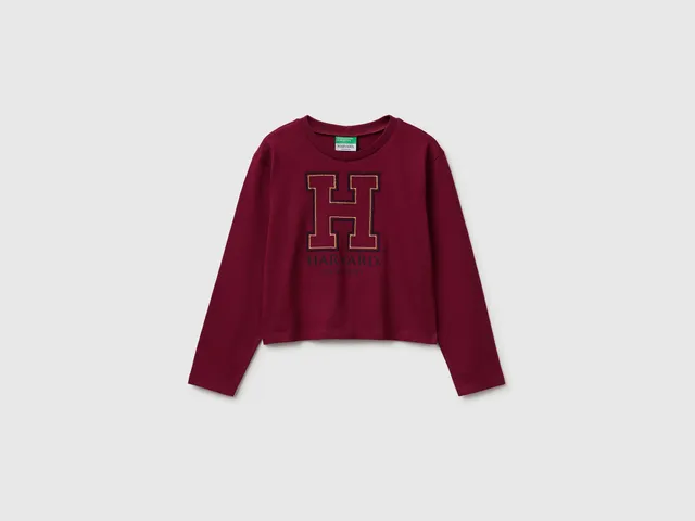 United Colors of Benetton T-Shirts Harvard maglietta cotone maniche lunghe M
