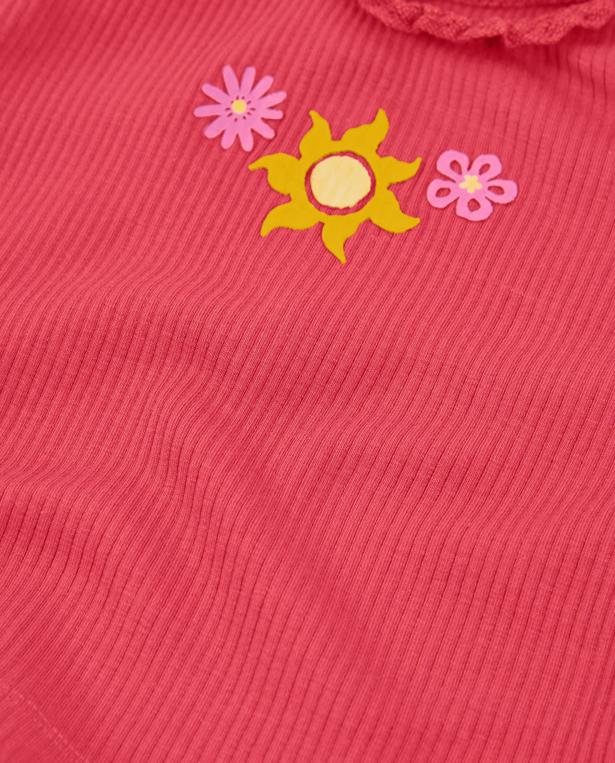 TucTuc Magliette T-Shirt Bambina Rossa Volant Costine