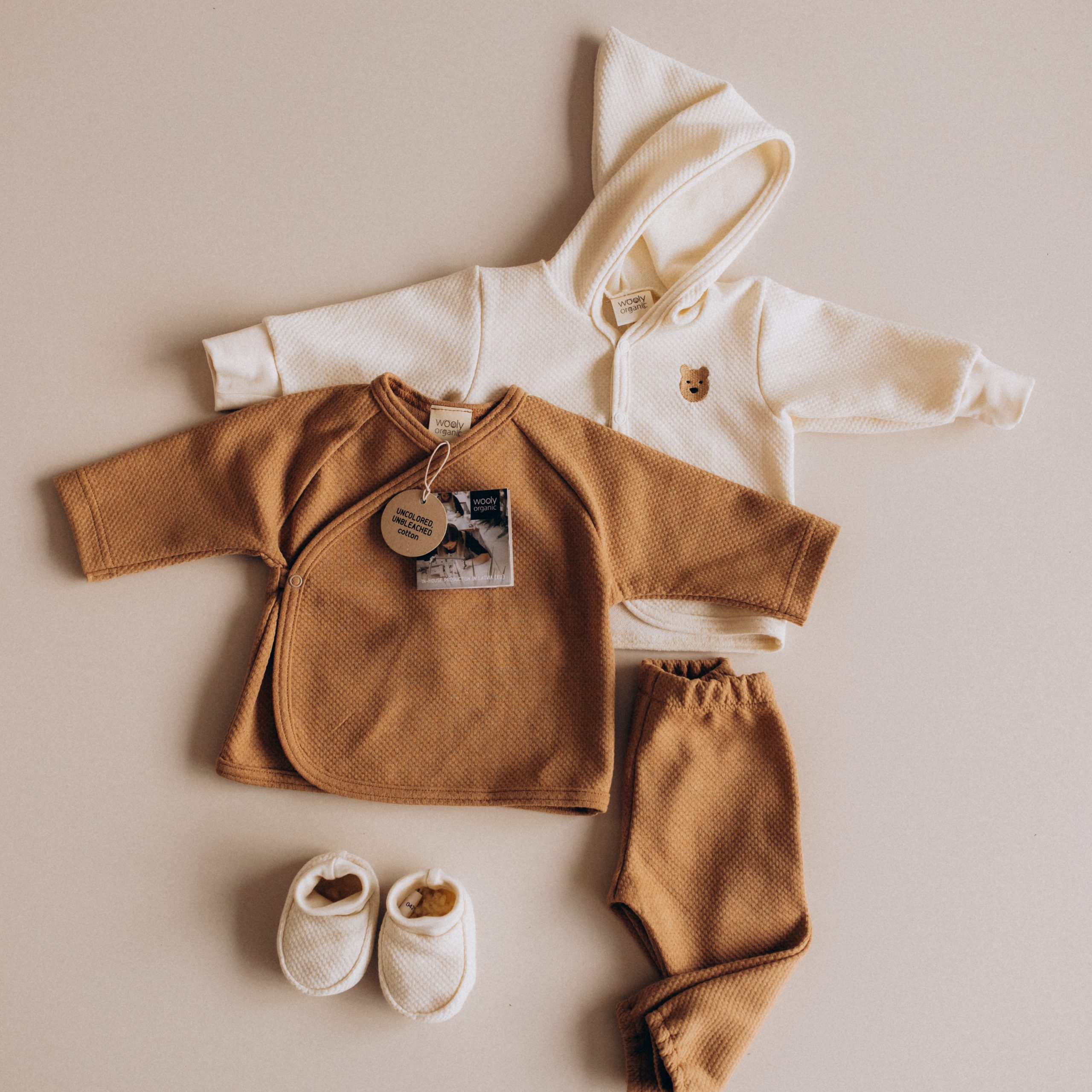 Woolly Organic Wrap Jacket Noos giacca neonato cotone organico