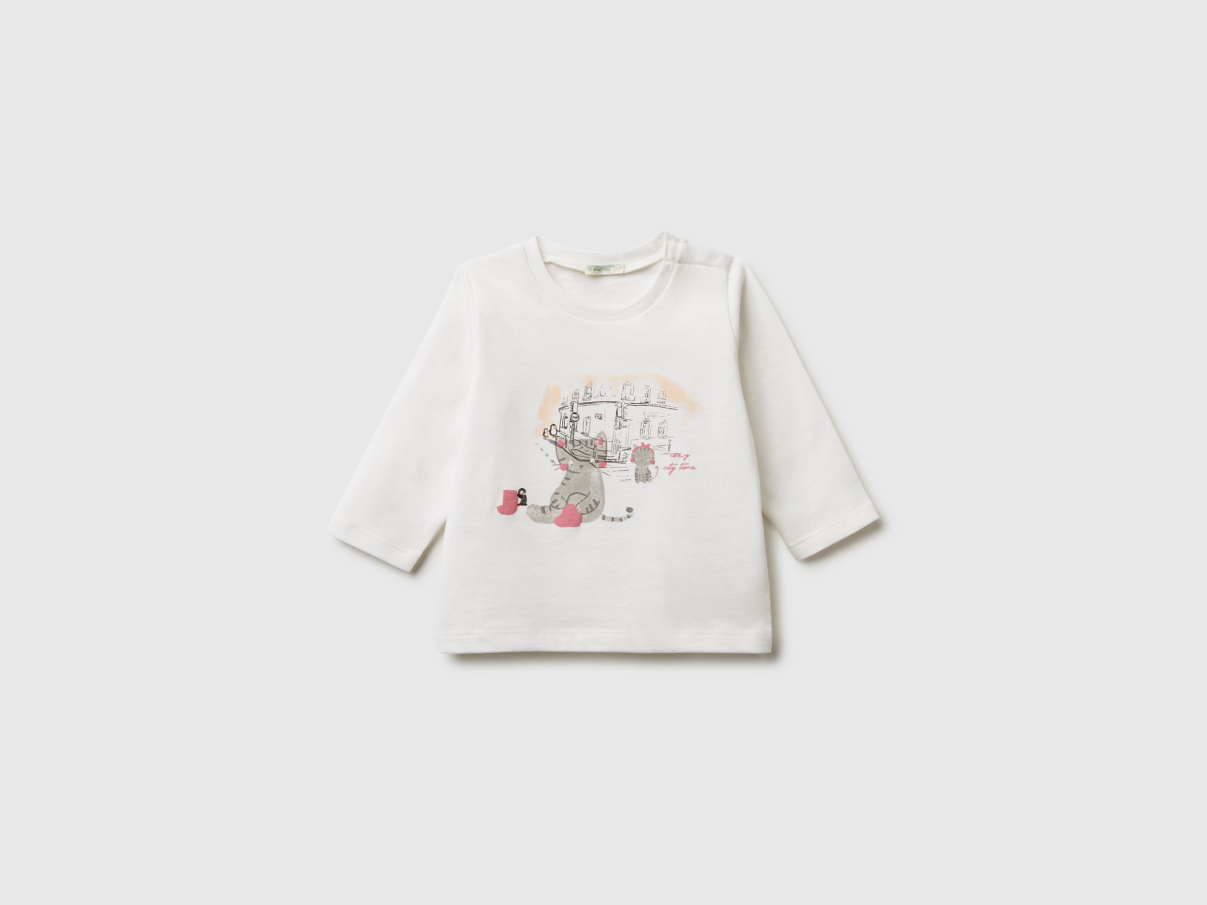 United Colors of Benetton T-Shirt Neonato Cotone Bio Stampa